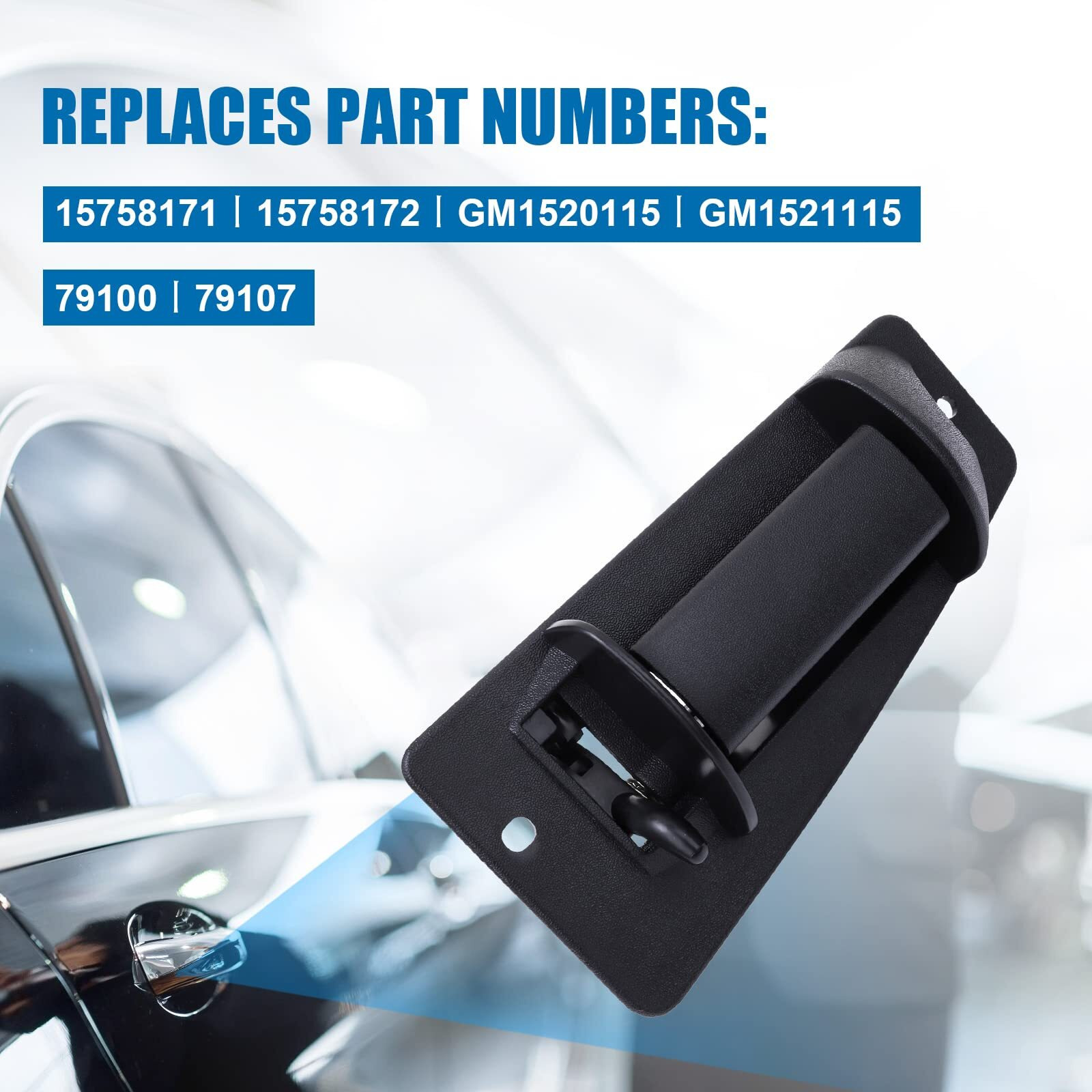 Lcwrgs Extended Cab Door Handle Exterior Rear Driver & Passenger Side Replacement For Chevy Silverado & Gmc Sierra 1999 2000 2001 2002 2003 2004 2005 2006 2007  15758172 15758171