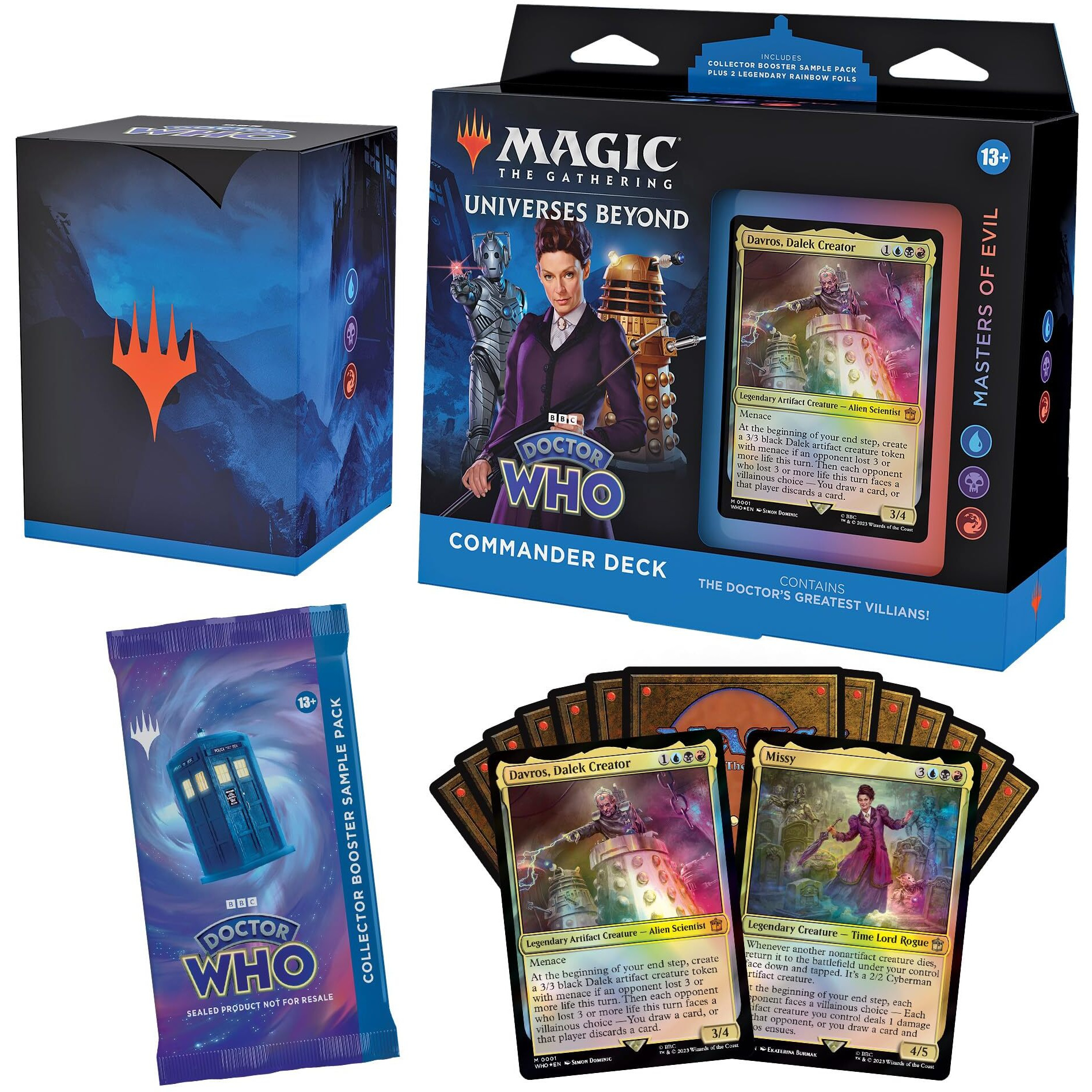 Magic The Gathering Doctor Who Commander Deck Bundle - Includes All 4 Decks (1 Masters Of Evil  1 Blast From The Past  1 Timey-Wimey  And 1 Paradox Power Deck Set)