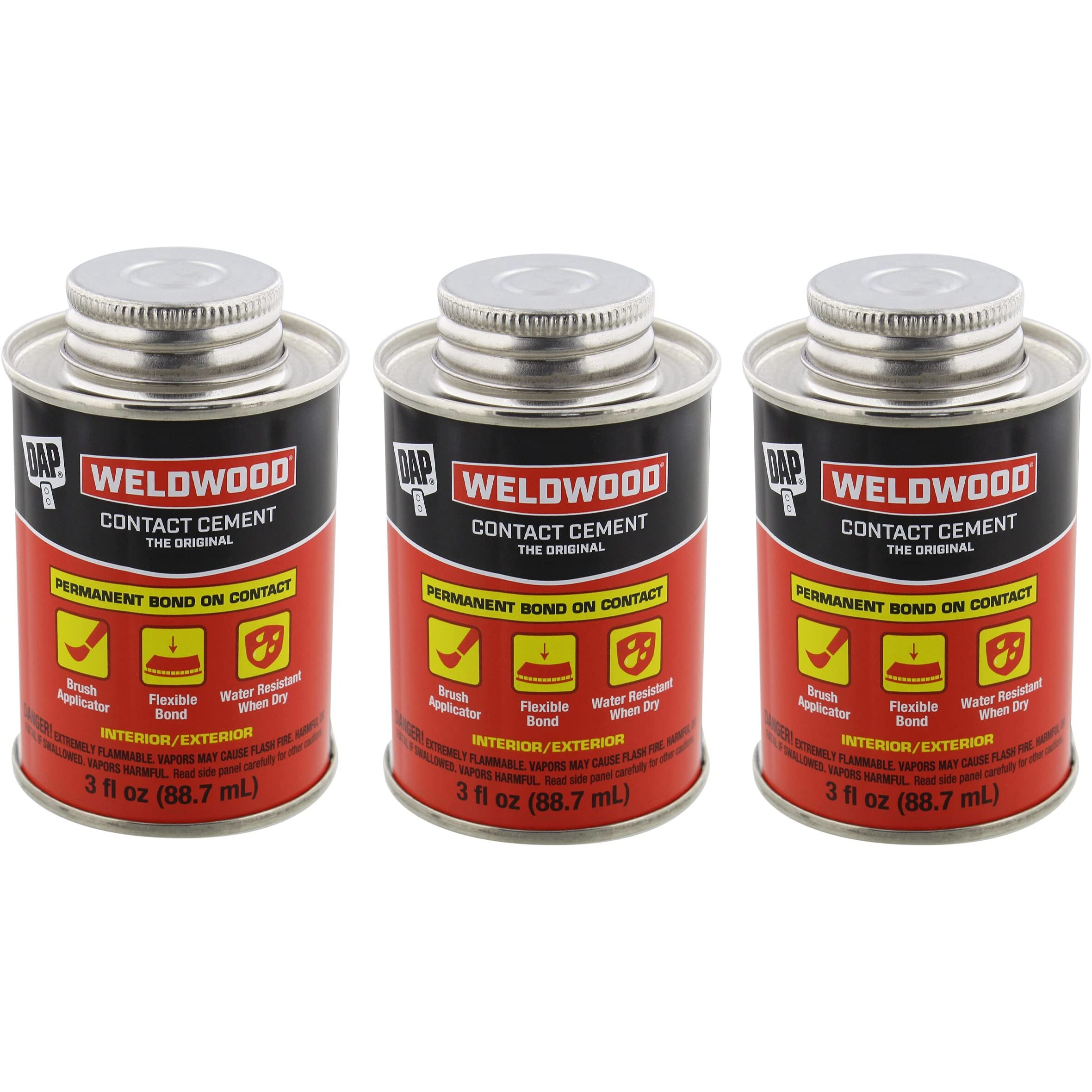 Dap 00107 Weldwood Original Contact Cement 3 Oz - 3 Pack
