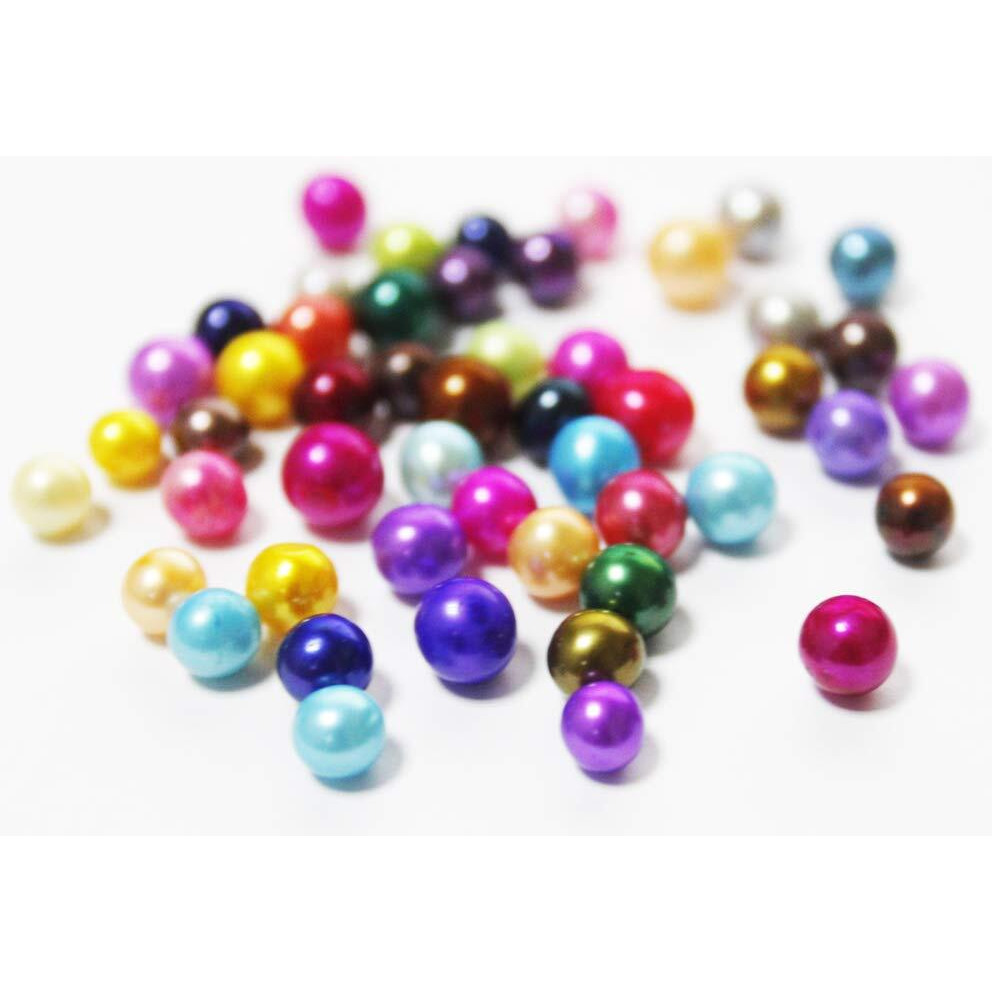 Jnmm 5Pc Pearl Oysters Freshwater Cultured With 10 Mix Color Round Love Wish Oysters With Pearls Inside 10 Colors (7-8Mm)  Valentines Mothers Day Birthday Gifts Pearl Wedding Party (Total 50 Pearls)