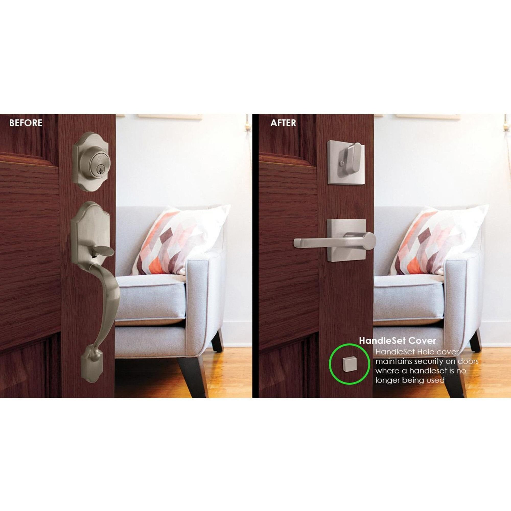 Square Handleset Hole Cover  1 Inch X 1 Inch  Fits Doors 1-3/8"" To 2-1/4"" Thick  Polished Chrome By Stone Harbor Hardware