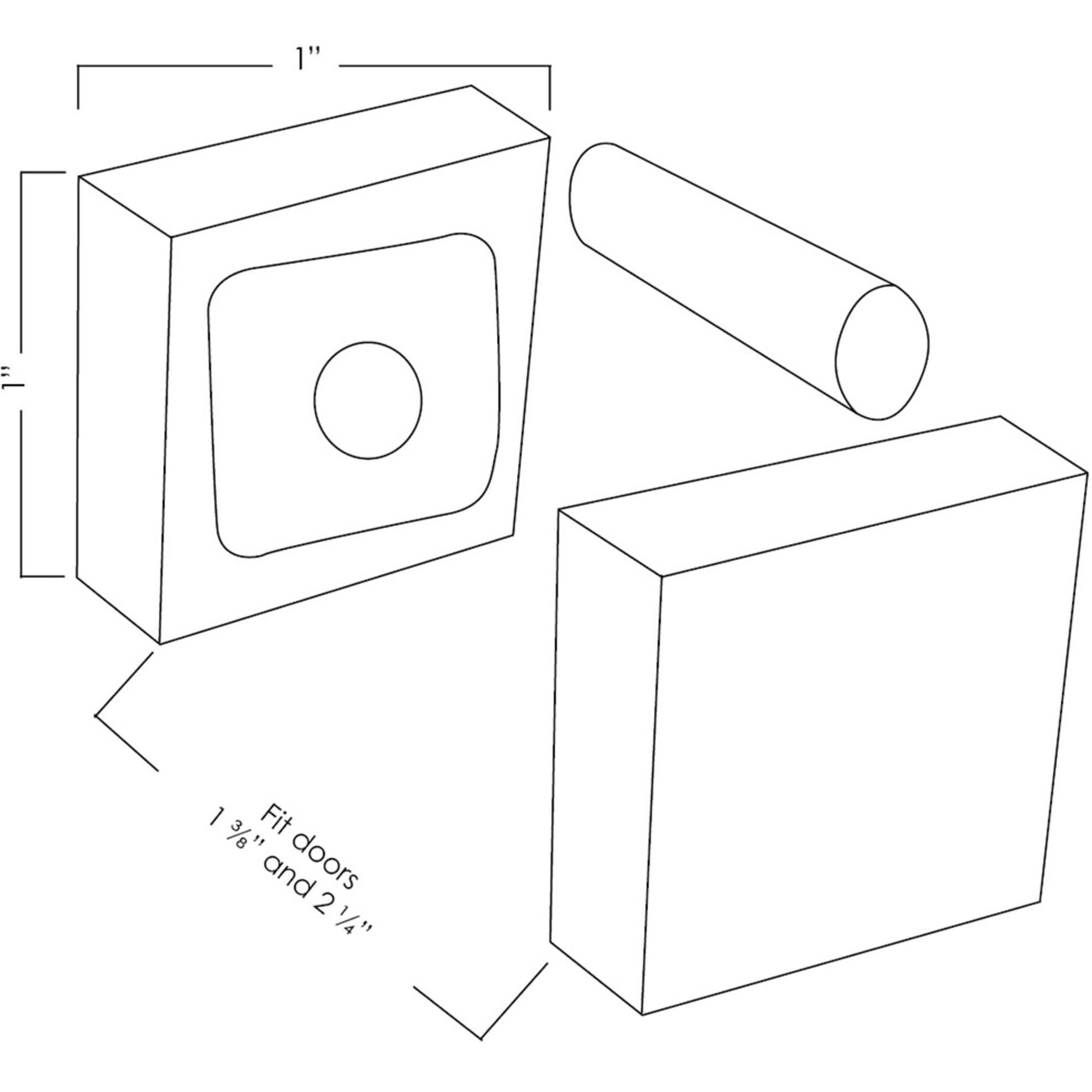 Square Handleset Hole Cover  1 Inch X 1 Inch  Fits Doors 1-3/8"" To 2-1/4"" Thick  Polished Chrome By Stone Harbor Hardware