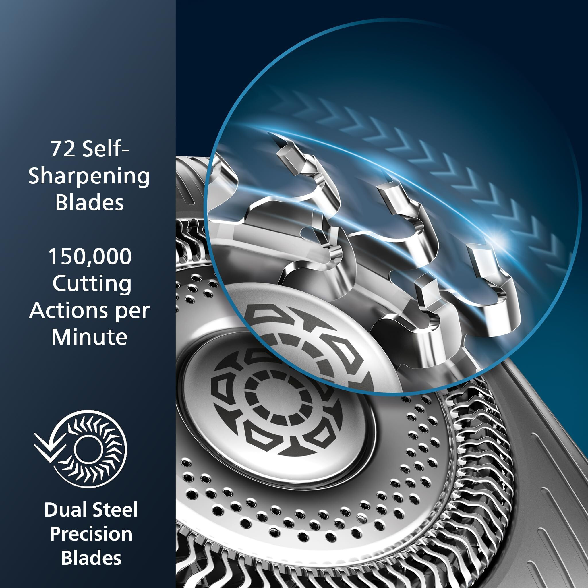 Philips Norelco 9400 Rechargeable Wet/Dry Electric Shaver With Senseiq And Comfort Glide Ring Technology  Silver  S9502/83