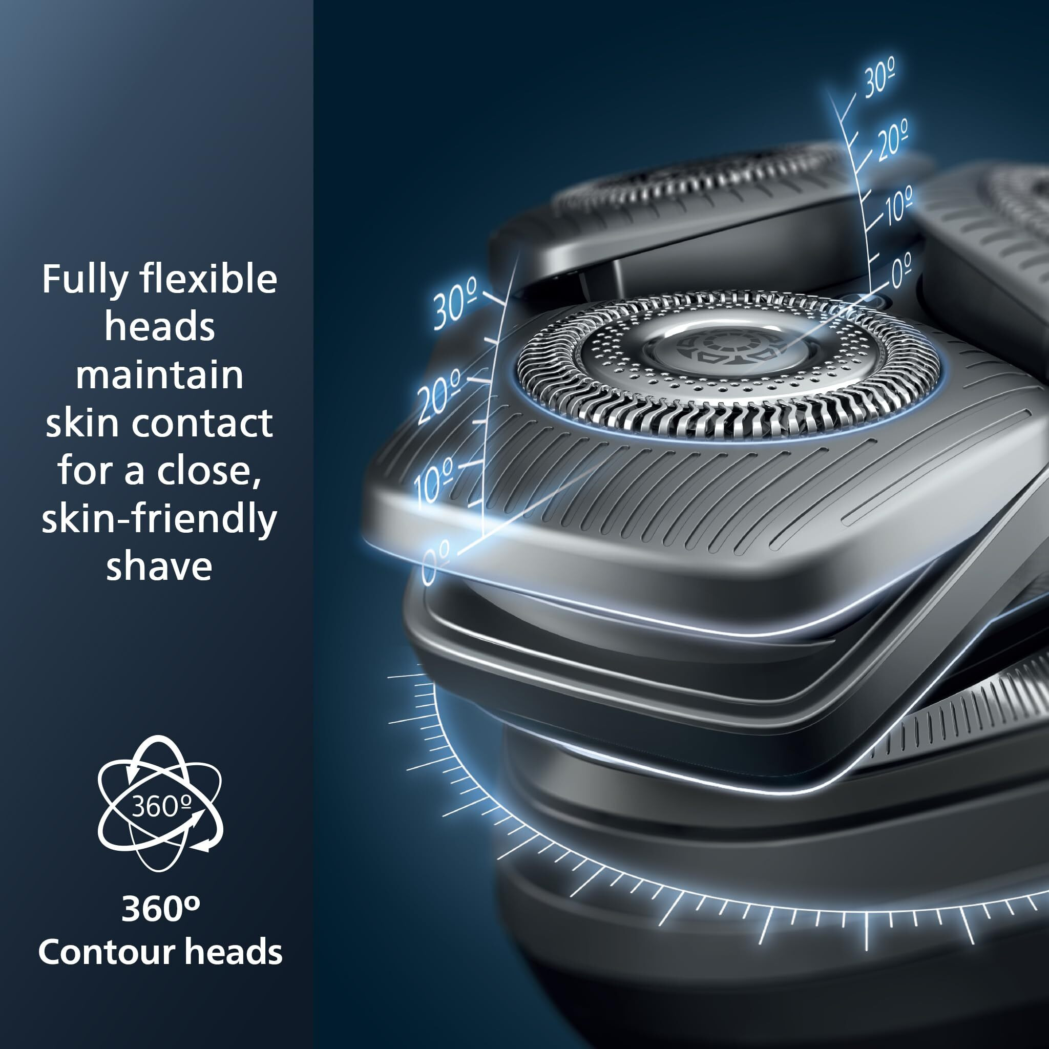 Philips Norelco 9400 Rechargeable Wet/Dry Electric Shaver With Senseiq And Comfort Glide Ring Technology  Silver  S9502/83
