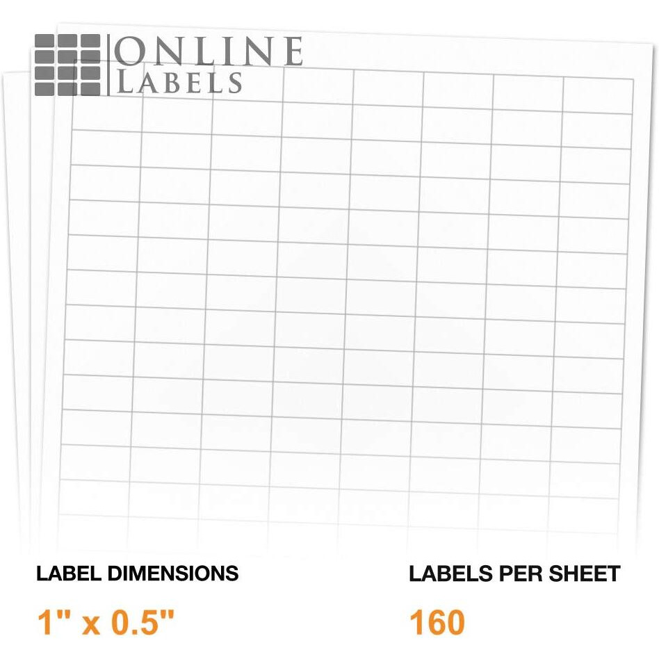 1 X 0.5 Extra Strength Barcode Labels - Pack Of 1 600 Labels  10 Sheets - Inkjet Or Laser Printer - Online Labels