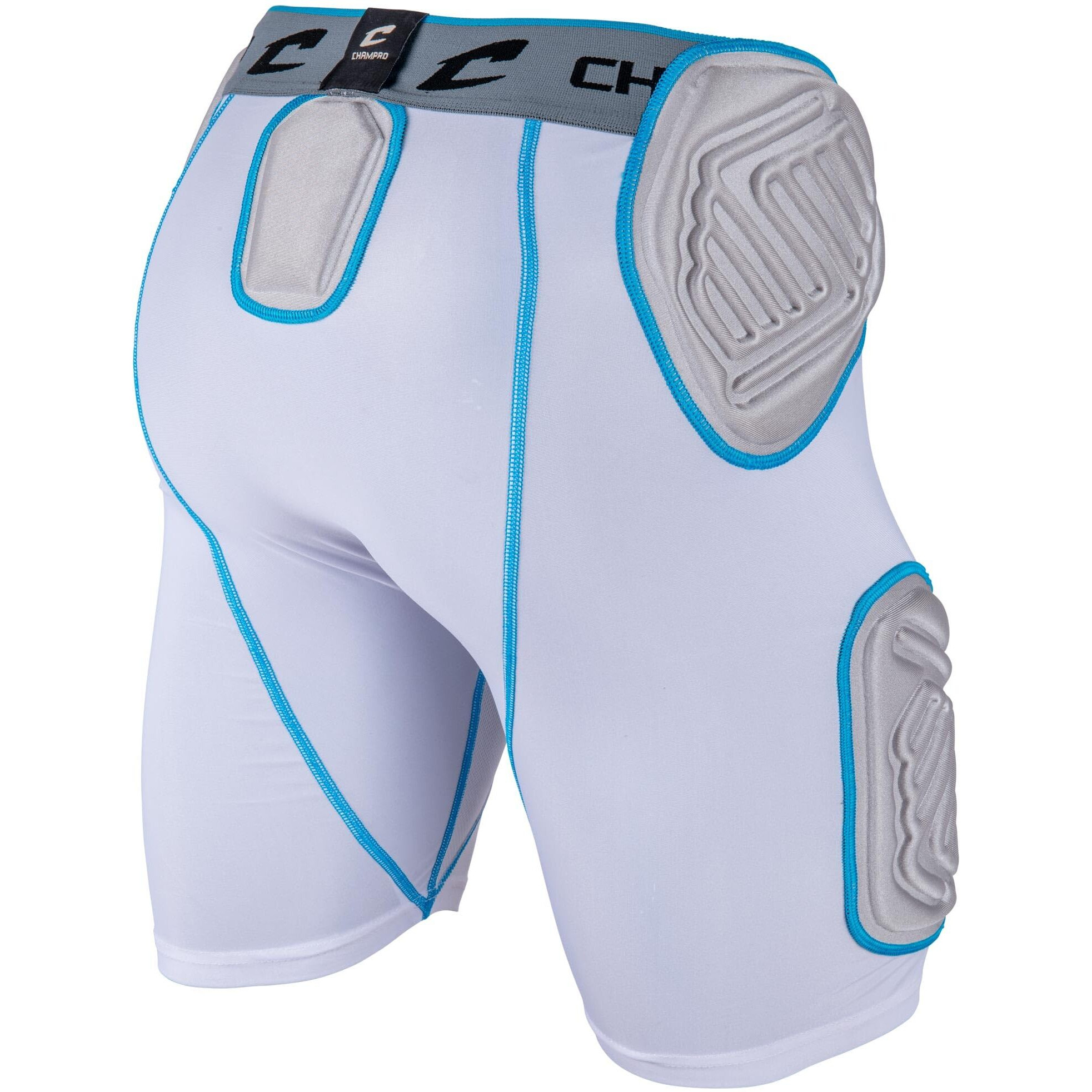 Champro Bull Rush 5-Pad Girdle   White   Grey Inset  Youth Medium