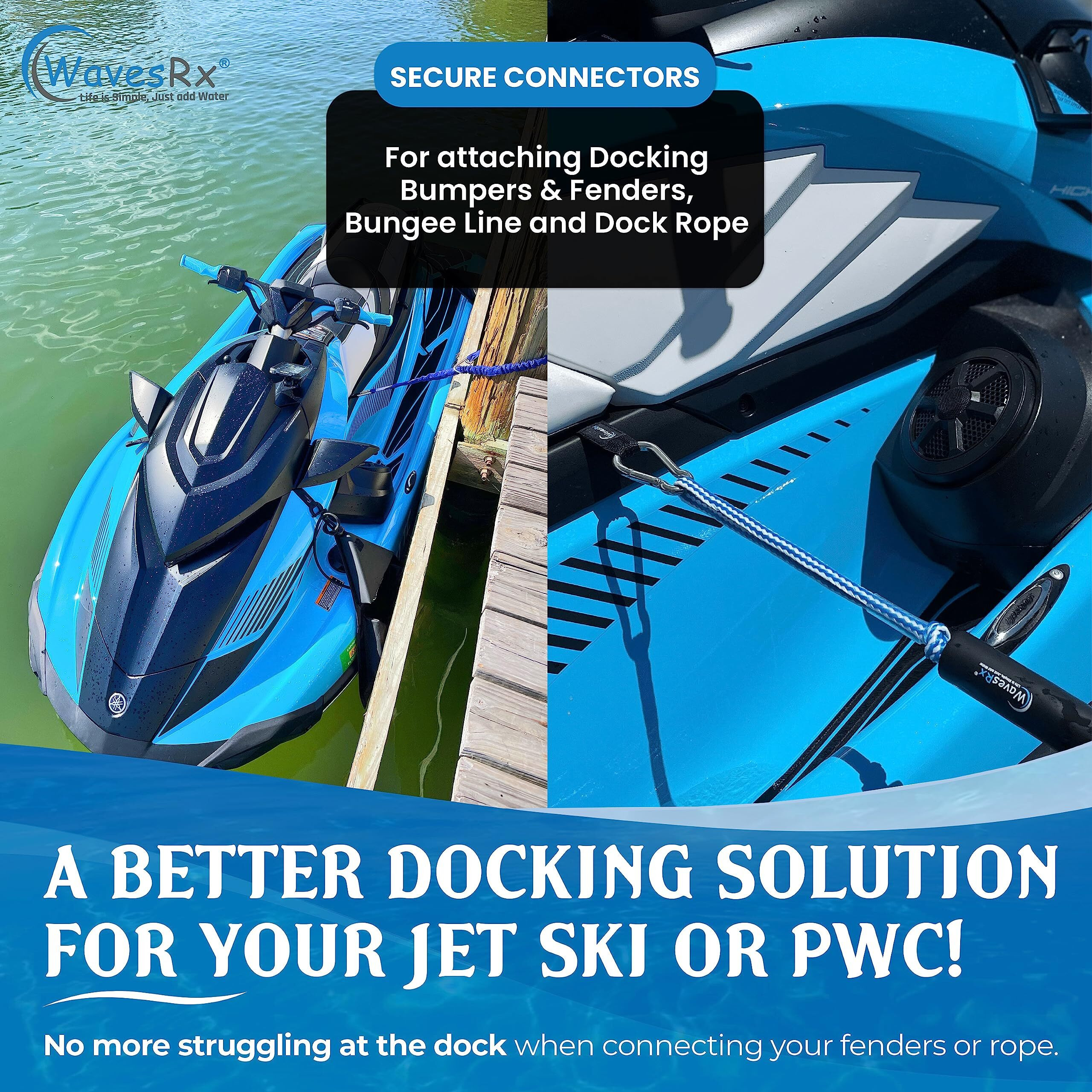 Wavesrx Soft Loops Jet Ski Cleats (7Pk) | Quick & Secure Anchor Points For Docking Bumpers & Fenders  Anchoring Line & Bungee Dock Rope | A Must-Have Accessory For Your Waverunner  Seadoo & Other Pwc