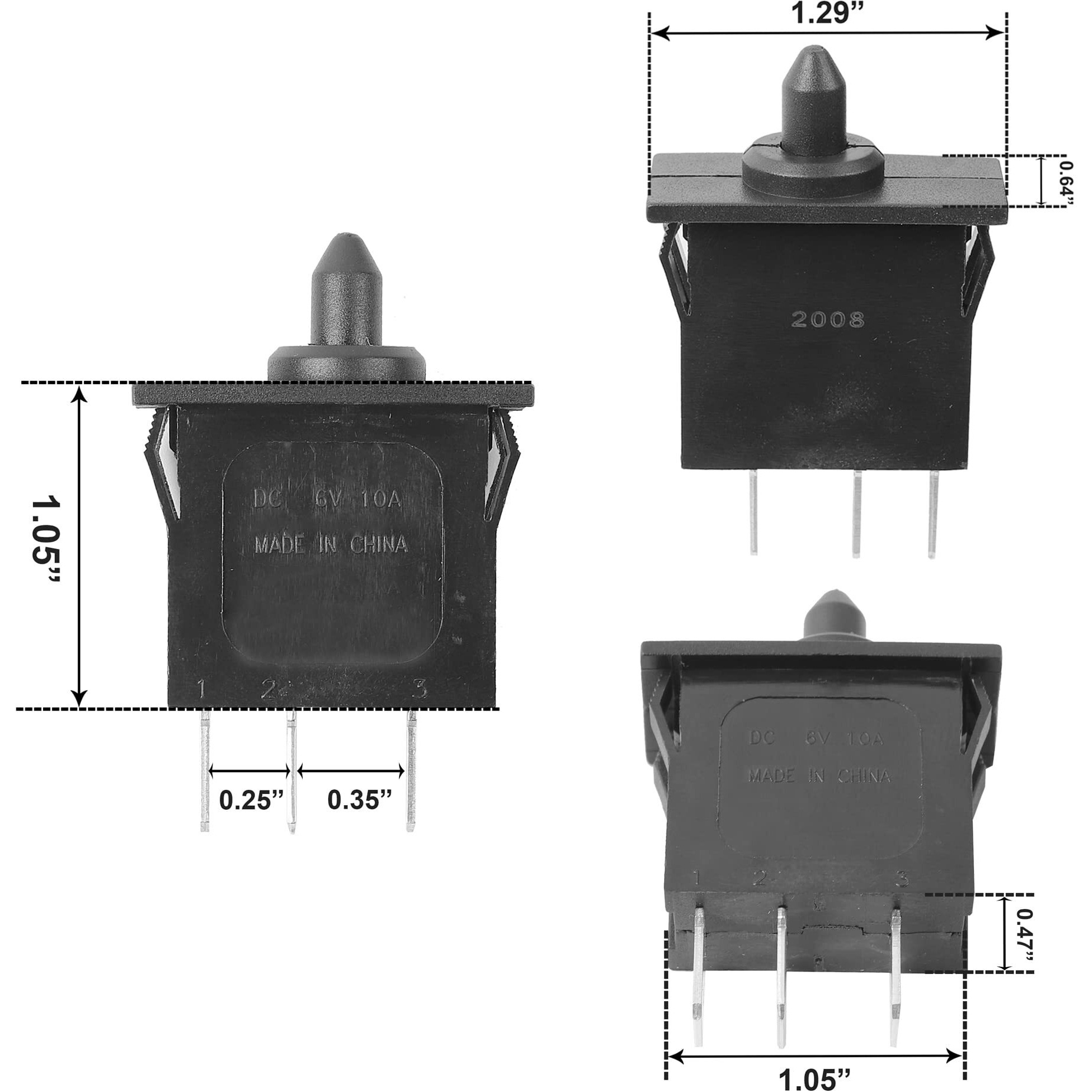 Plunger Type Accelerator Foot Switch For Peg Perego John Deere Gator Hpx Gaucho Rockin Vespa Scooter Polaris Slingshot  Children Ride On Car Replacecment Switch Parts
