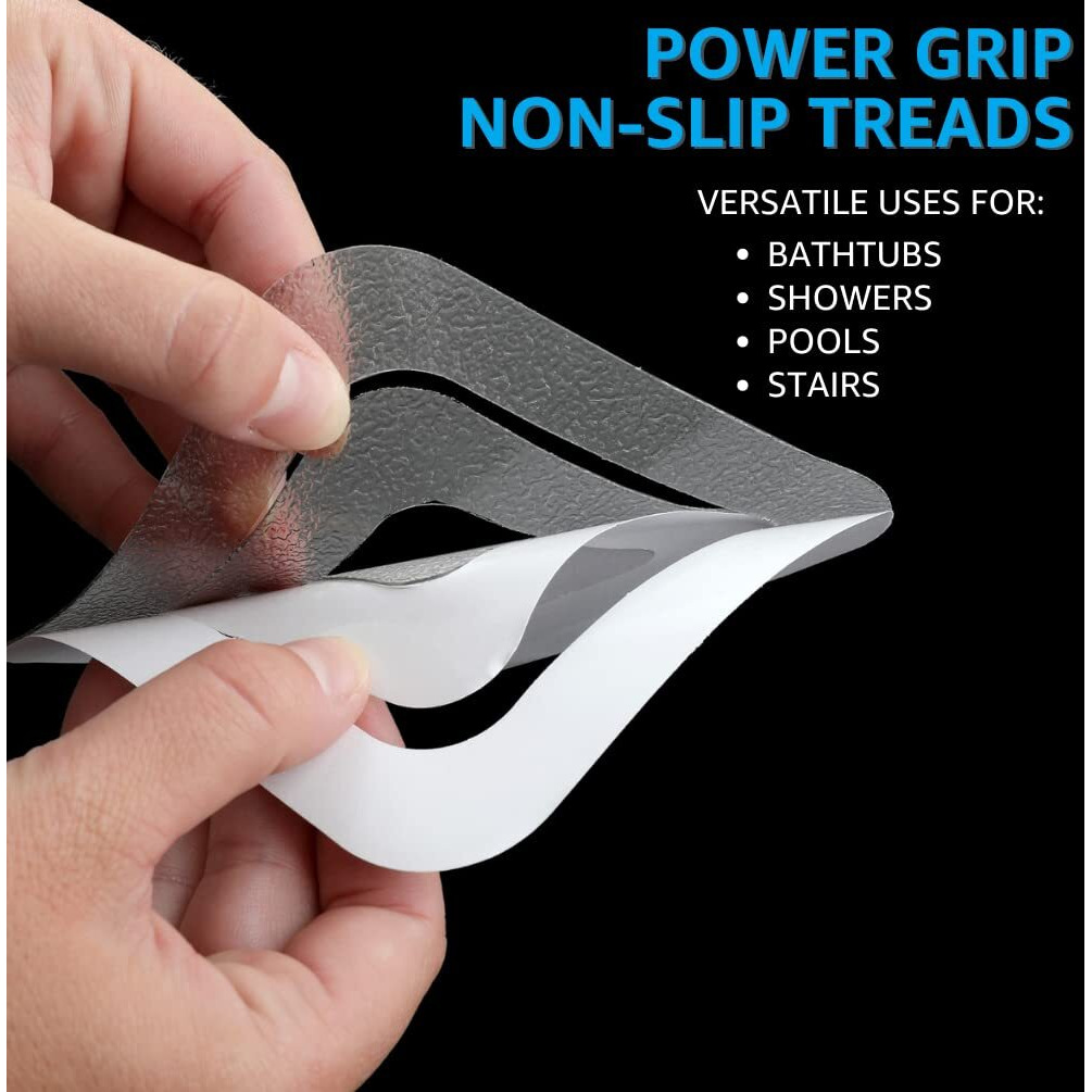 Slipx Solutions Adhesive Square Safety Treads Add Non-Slip Traction To Tubs  Showers & Other Slippery Spots - Design Your Own Pattern (21 Pieces  Reliable Grip  Gray)