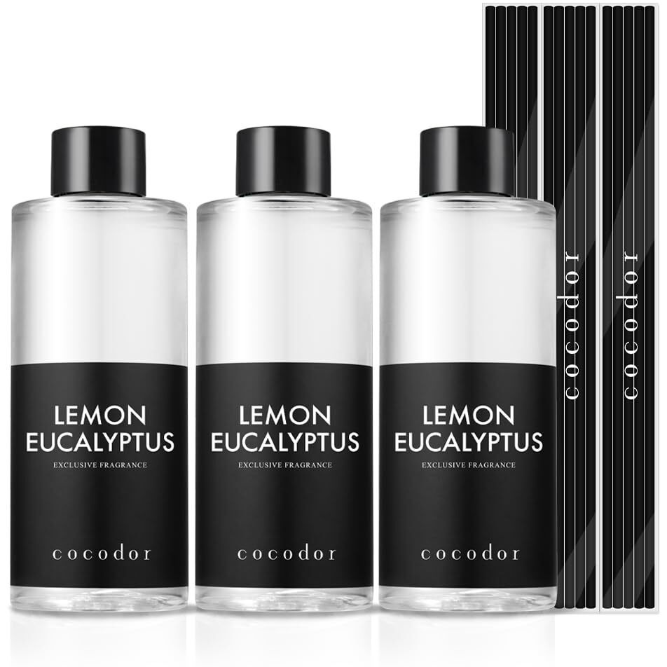 Cocodor Reed Diffuser Oil Refill/Lemon Eucalyptus/6.7Oz(200Ml)/3 Pack/Aroma Therapy  Home Fragrance  Scented Oils For Bathroom  Bedroom  Office Home DCor