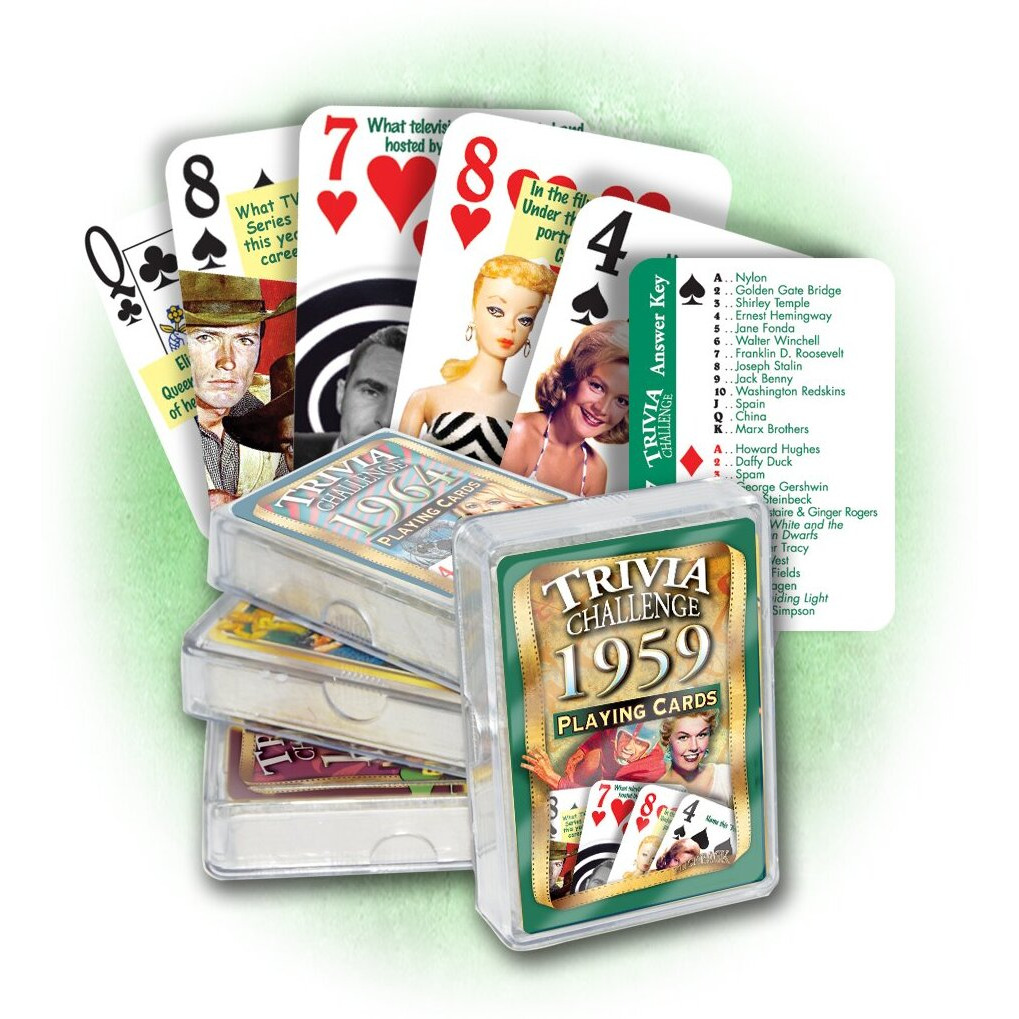 Flickback 1959 Trivia Playing Cards Birthday