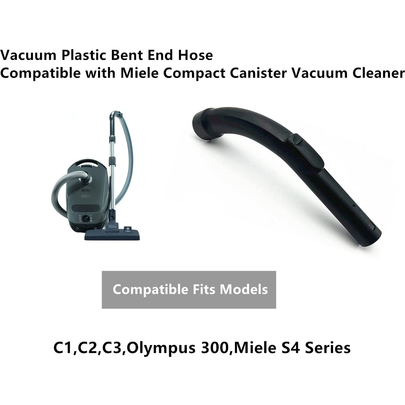 Ymimi Vacuum Plastic Bent End Hose Compatible With Miele Compact C1 C2 C3 S4 Canister Vacuum Cleaner
