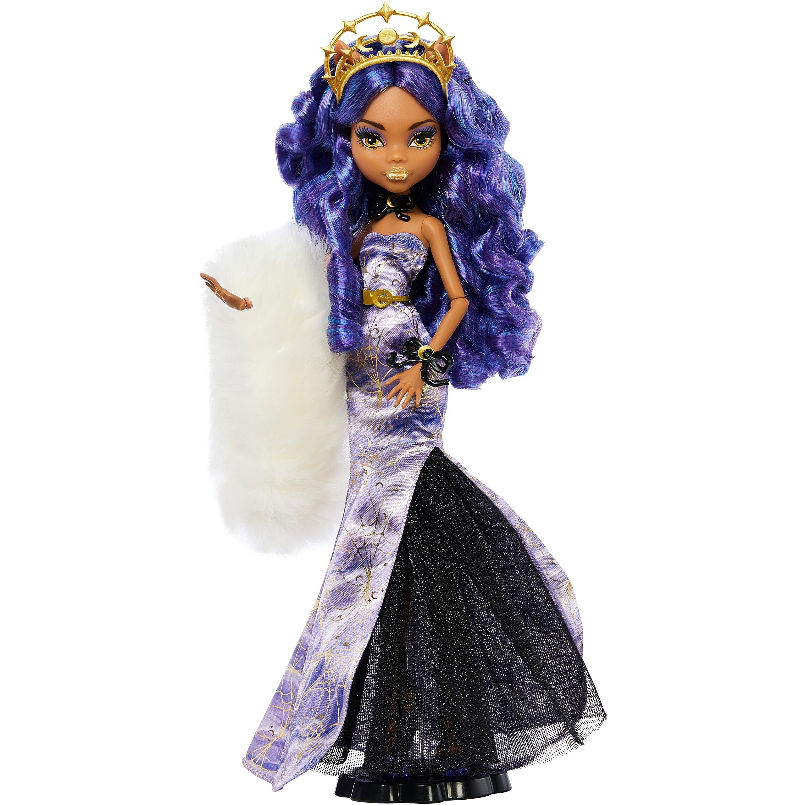 Monster High Howliday Winter Edition Doll  Clawdeen Wolf Collectible In Icy Lavender Gown With Furry Boa & Accessories