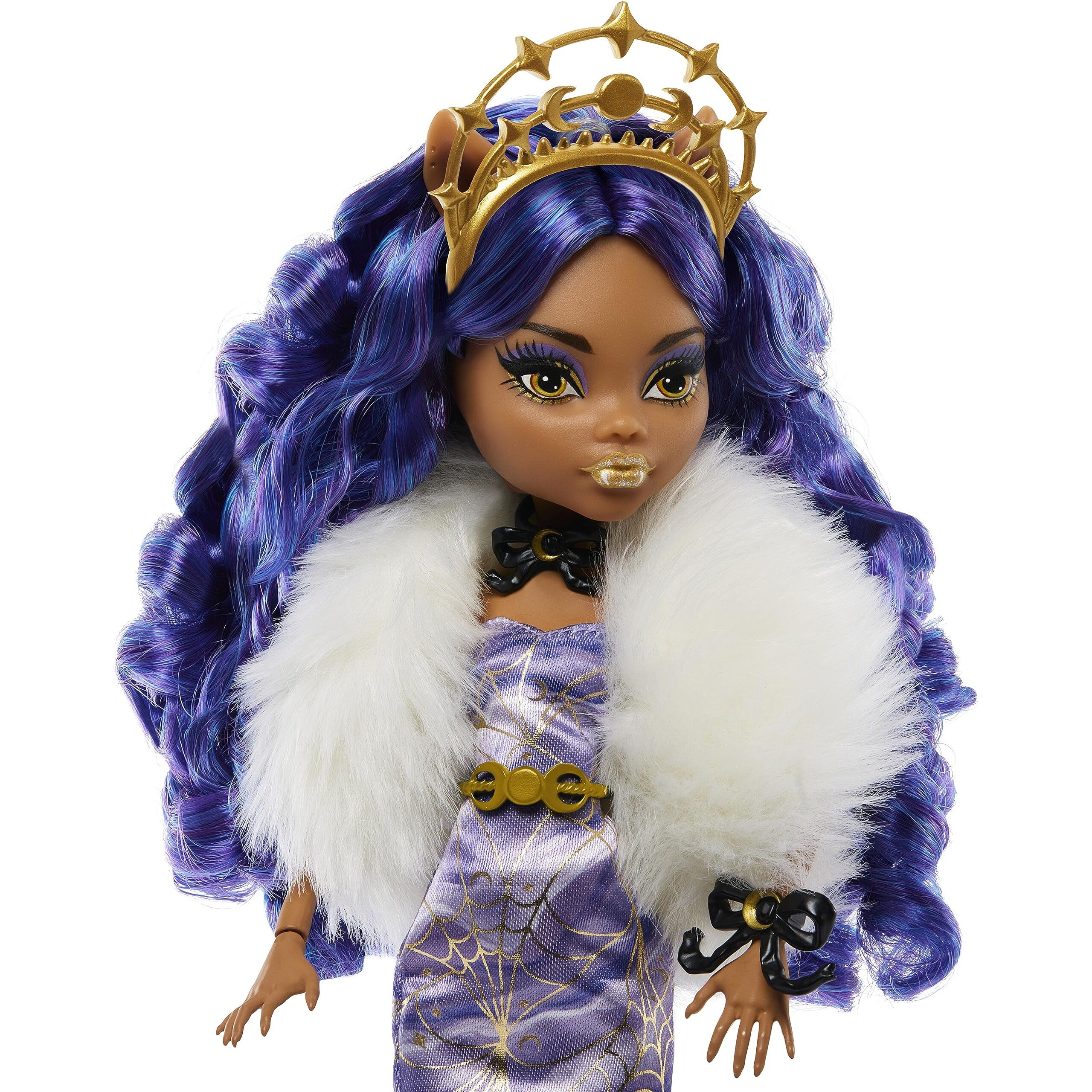 Monster High Howliday Winter Edition Doll  Clawdeen Wolf Collectible In Icy Lavender Gown With Furry Boa & Accessories