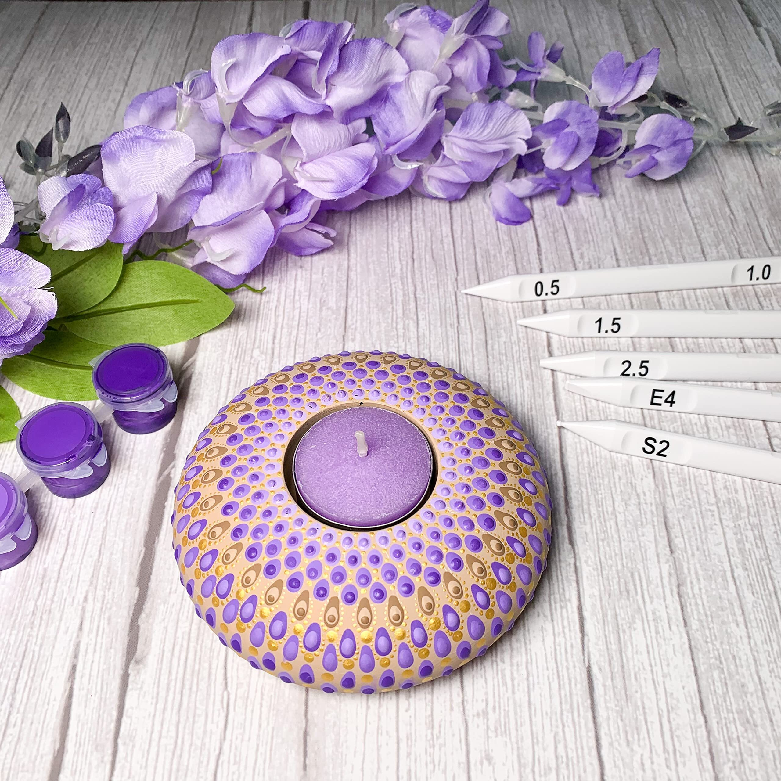 Dotting Tools For Painting Mandalas - Happy Dotting Company - 16Pc Double Ended Super Set For Mandala Dot Art - Includes Stylus - Unique Ellipse Tool - For Painting Rocks Diy Stone Craft And Canvas