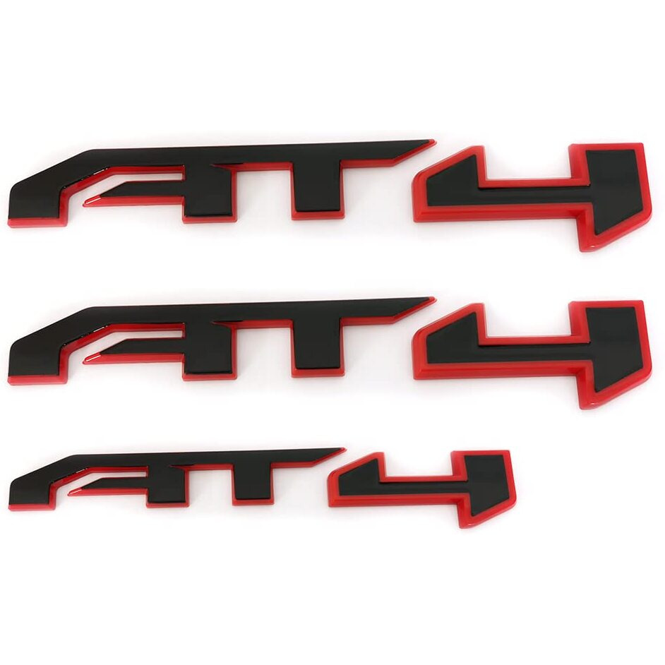 3Pack 2019-2025 At4 Emblems Sierra 3D Badge Nameplate Decal With Strong Adhesive 85002068 Compatible With Canyon Sierra 1500 2500Hd 3500Hd (Redline)