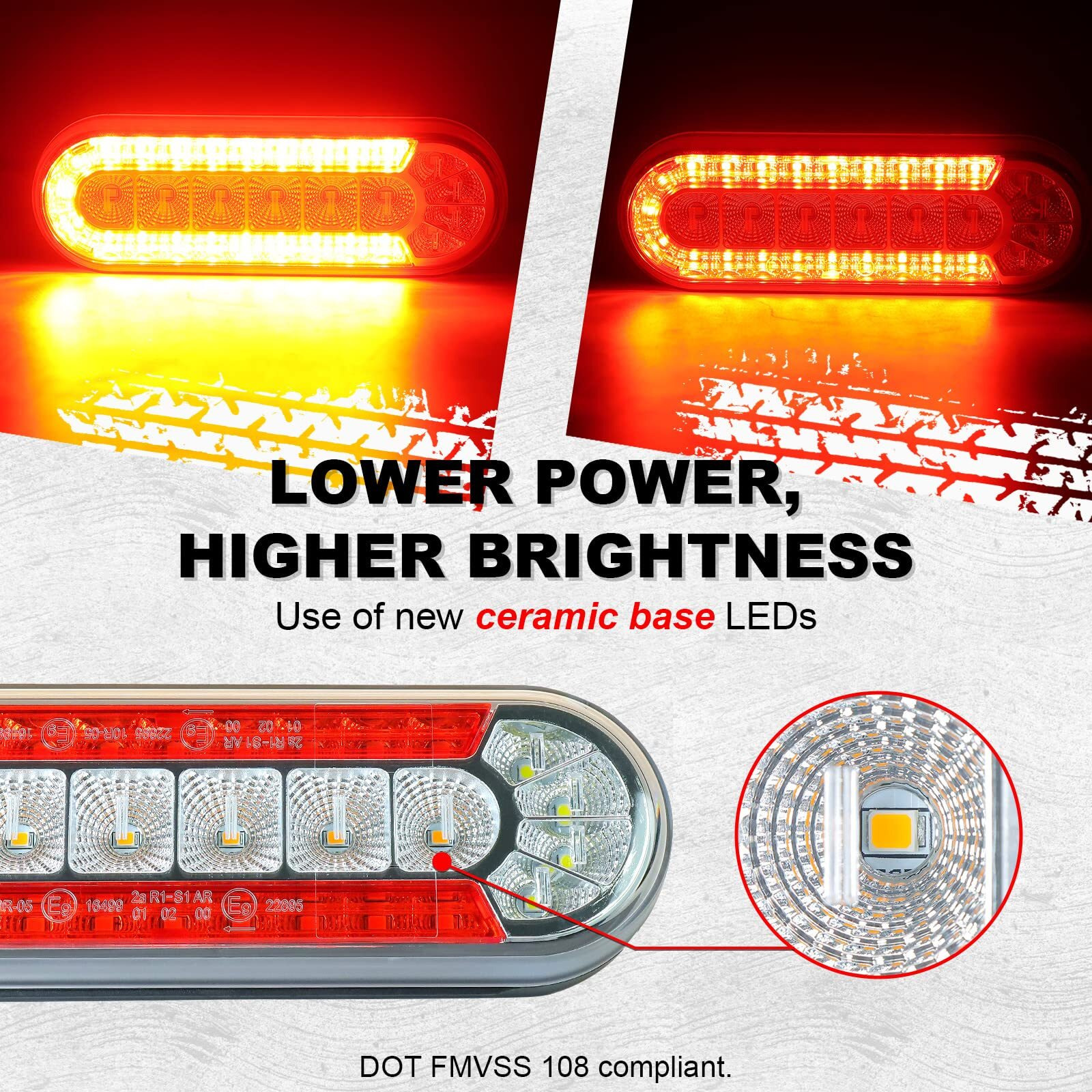 Agrieyes 6 Inch Oval Led Trailer Lights  Submersible Boat Trailer Light  With Brake  Turning Signal  Reverse Light  Backup Light  Dot Compliant