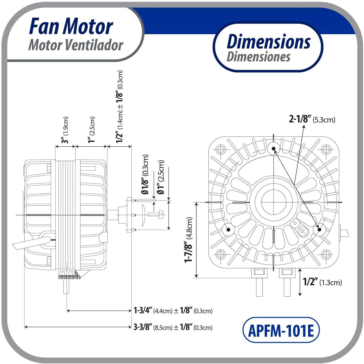 Appli Parts Apfm-101E 10W Refrigeration Condenser And Evaporator Motor 115V 60Hz 0.65A 1450Rpm Includes Base And 9In Aluminum Fan Blade Ccw Shaft End Universal Fit
