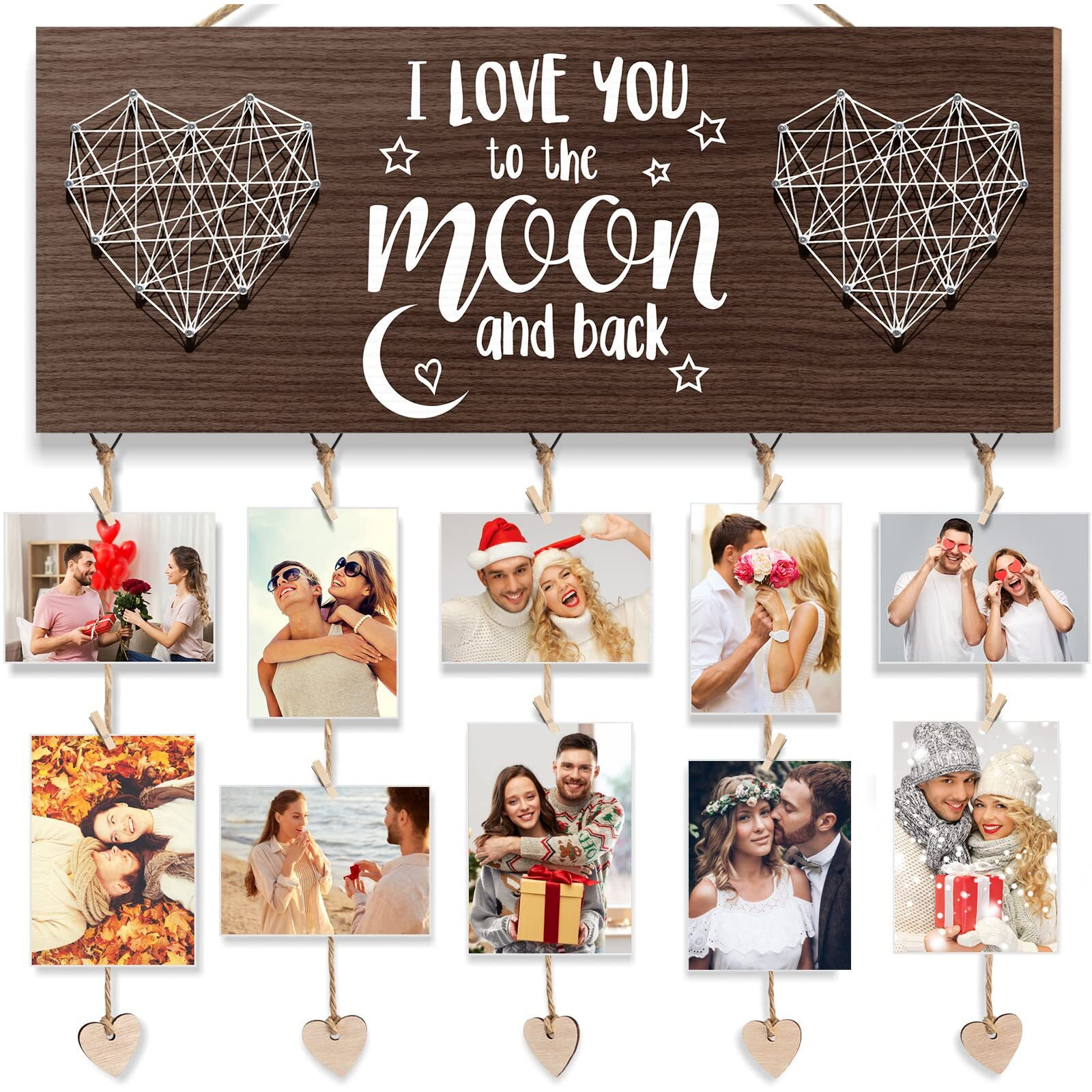 Birthday Gifts For Him Boyfriend  Anniversary Love Gifts For Her Girlfriend  Romantic Picture Frame Wedding Gifts For Couples Wife Husband  I Love You Gifts Hanging Photo Holder Mom Mothers Day Gifts