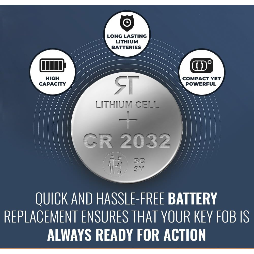 Rome Tech Car Key Fob Cr2032 Batteries Replacement Compatible With Gmc Sierra 2019-2022  Gmc Yukon 2014-2020  Gmc Terrain 2010-2022 - Cr 2032 Battery For Key Fob - 1-Pack