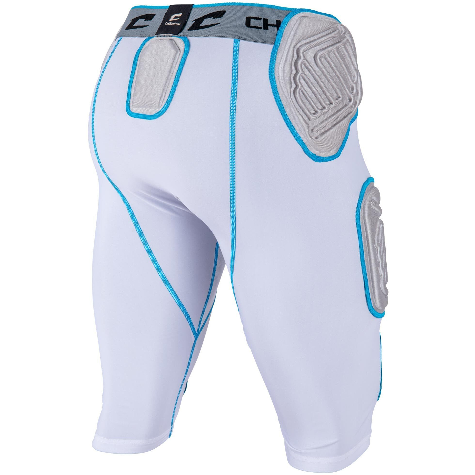 Champro Bull Rush 7-Pad Girdle  White Body  Grey Inset  X-Large (Fpgu17Awxl)