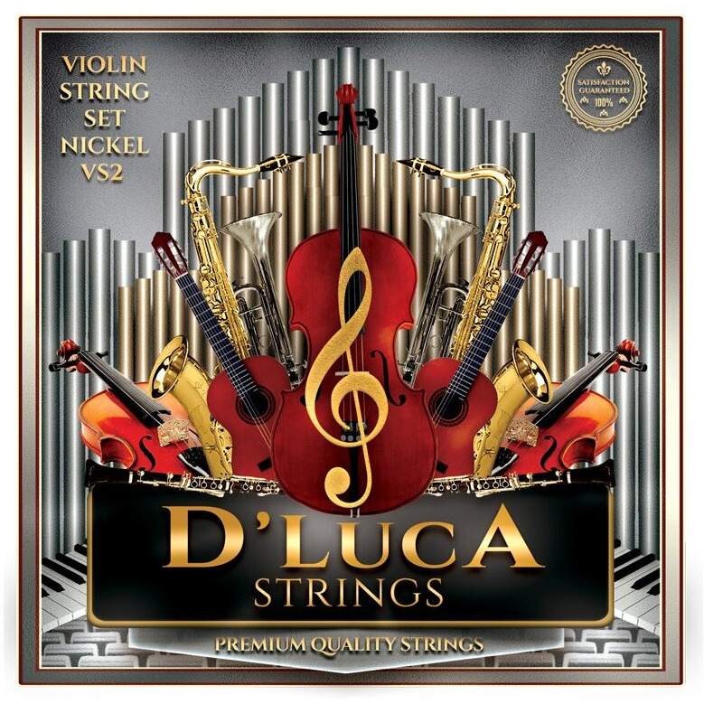 D'Luca Vs2 Coated Nickel Violin String Set - Medium  1/10