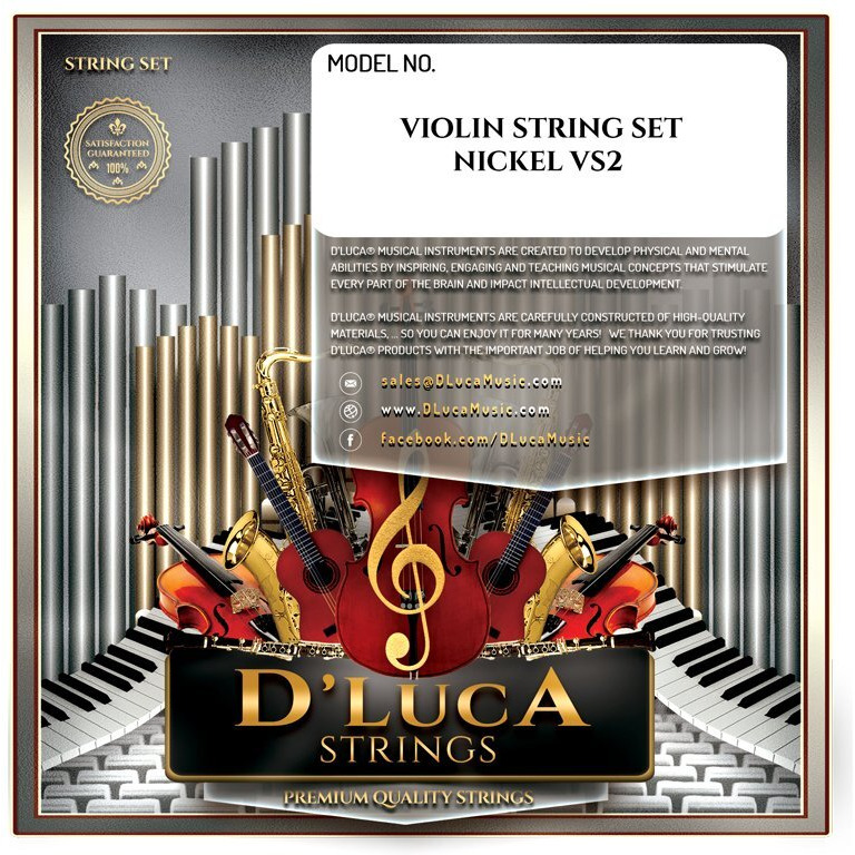 D'Luca Vs2 Coated Nickel Violin String Set - Medium  1/10