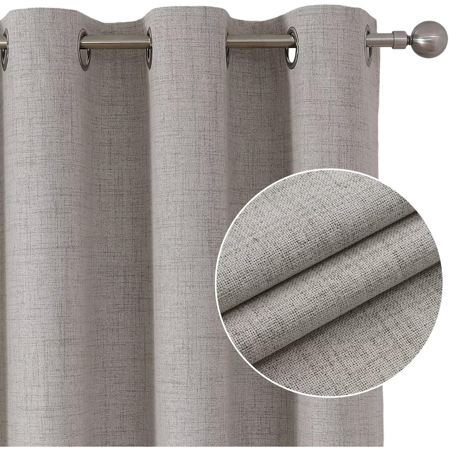 Joydeco Blackout Room Divider Curtains  Extra Wide Sliding Door Curtains Living Room Curtains  Greyish White 1 Panel 70X90 Inch Patio Door Curtains For Room Privacy