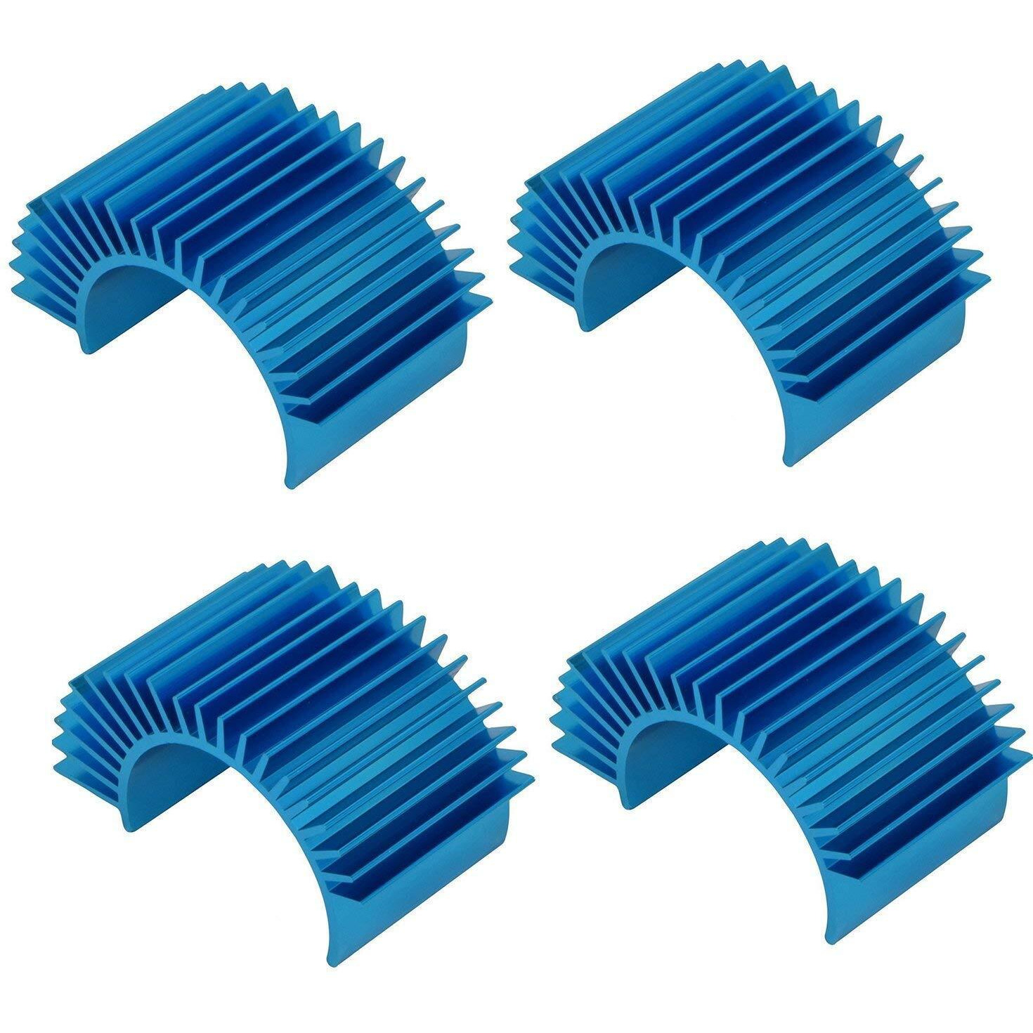 4 Pack Vgoohobby Aluminum Electric Engine Motor Heatsink Cooling Heat Sink Fins For 550 540 3650 Size Brushed Brushless Motors Rc Car Truck Blue