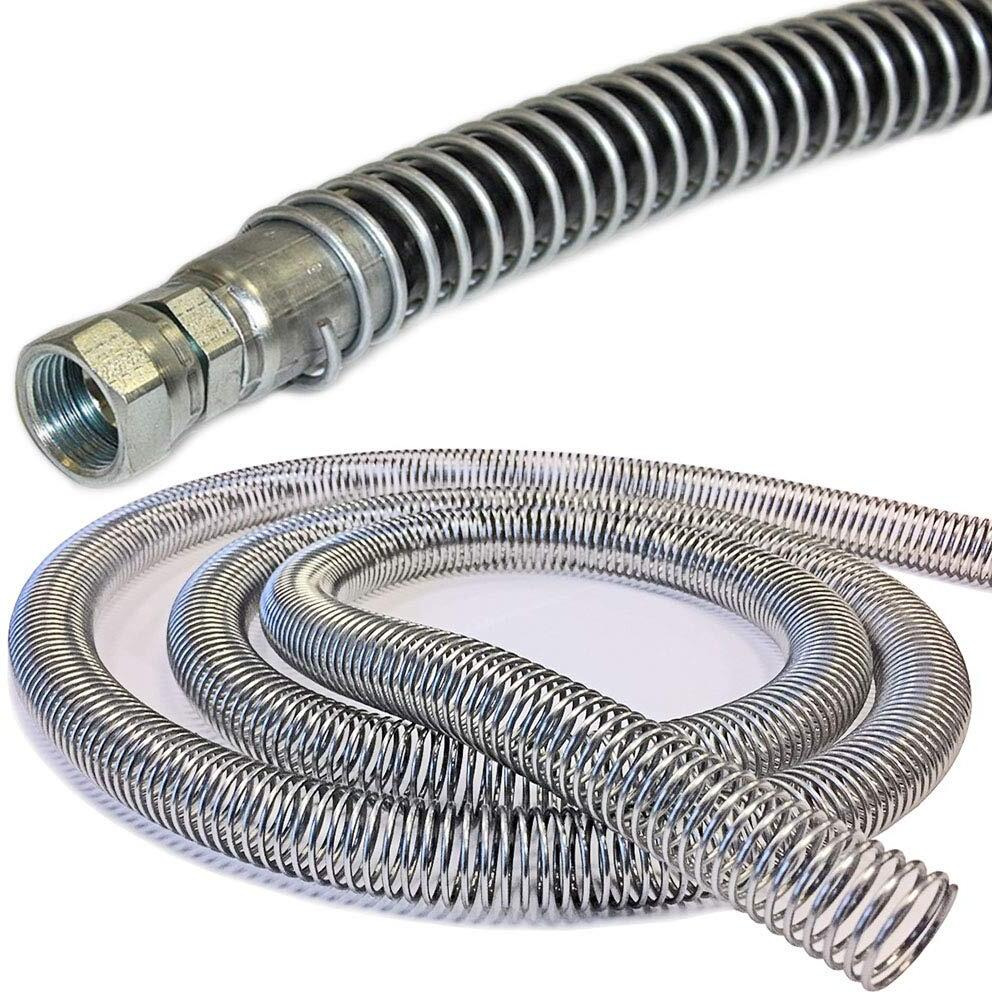 Electriduct 7/8&quot&quot Steel Spring Guard Flexible Pipe Hose Protector Metal Spiral Wrap Armor Cover - 23Mm - 10 Feet