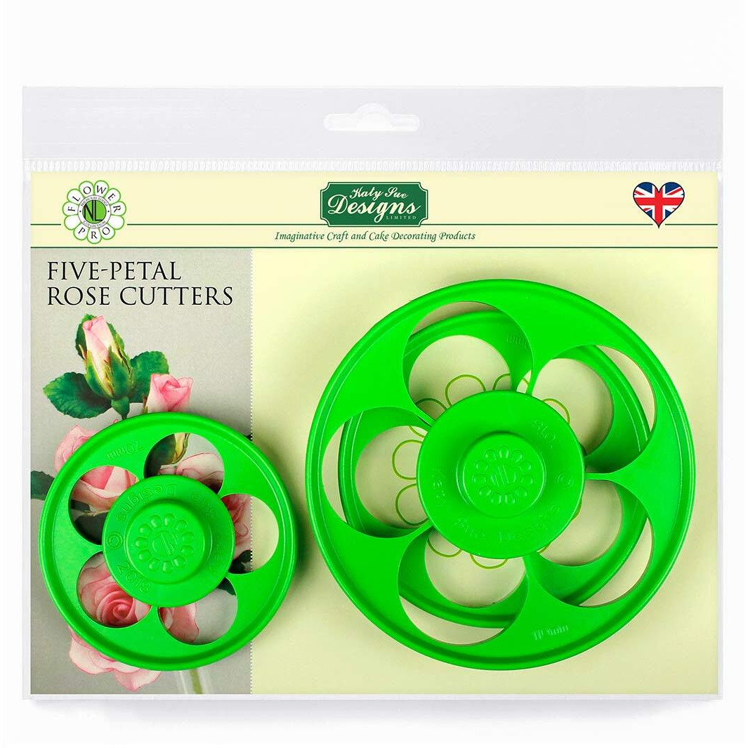 Flower Pro Five Petal Rose Cutters (Set Of 3) For Cake Decorating - By Katy Sue