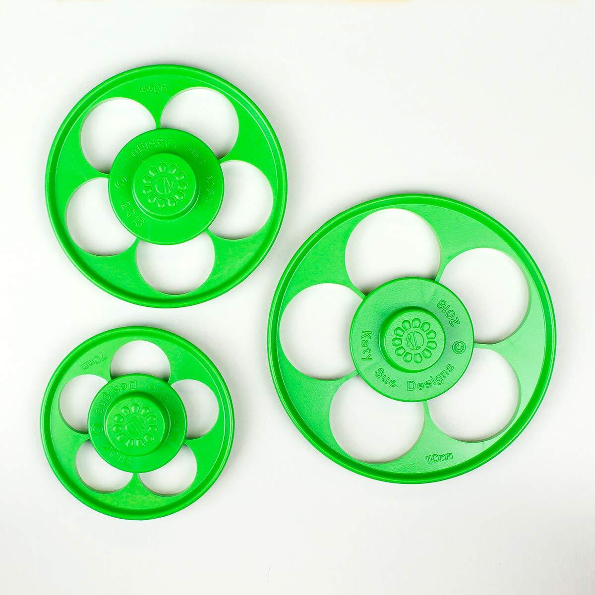 Flower Pro Five Petal Rose Cutters (Set Of 3) For Cake Decorating - By Katy Sue