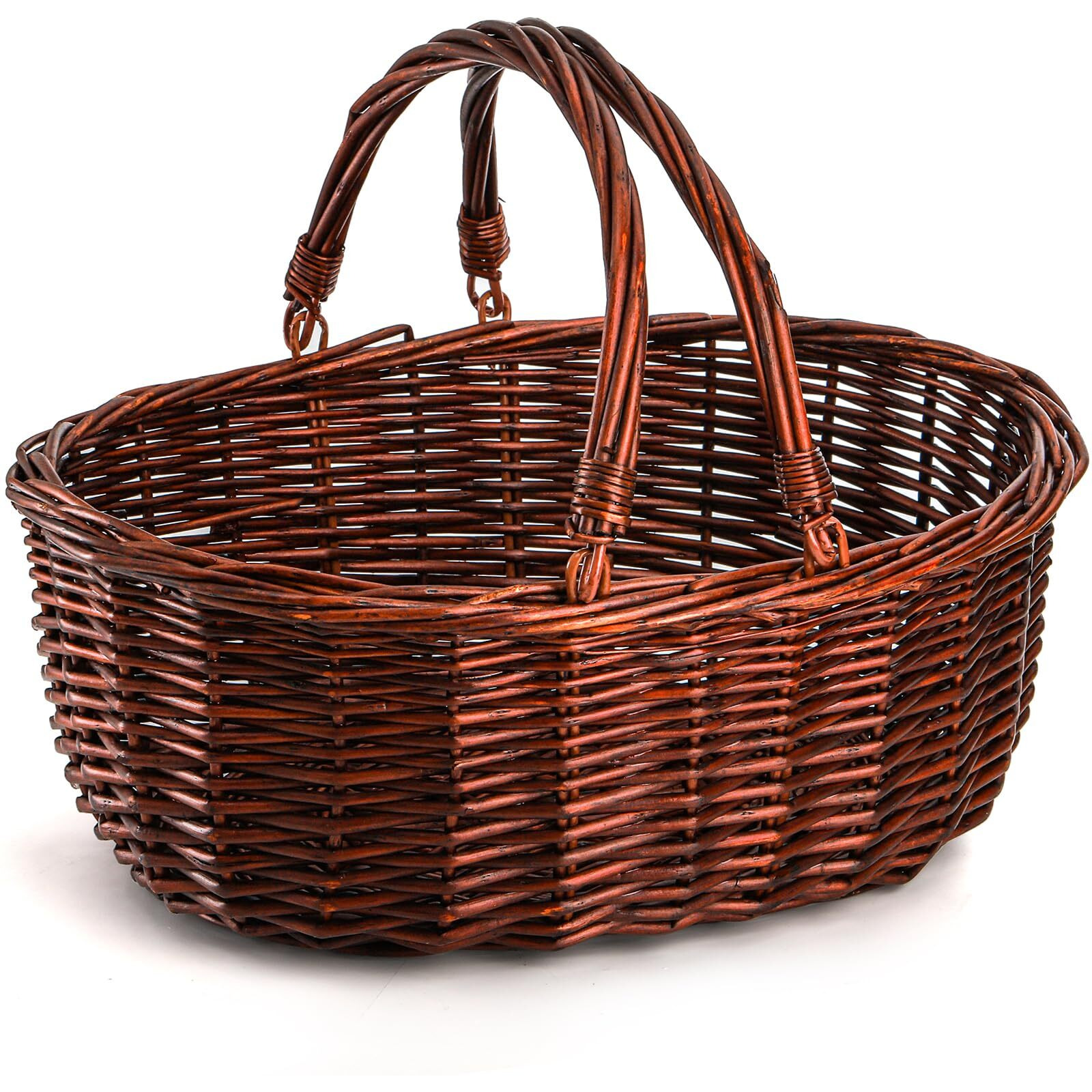 Dicunoy Wicker Picnic Basket With Handle  Large Empty Gift Basket To Fill  Open Top Market Harvest Baskets For Garden  Fruit  Candy  Wine  Egg Gathering  Wedding  Vegetables