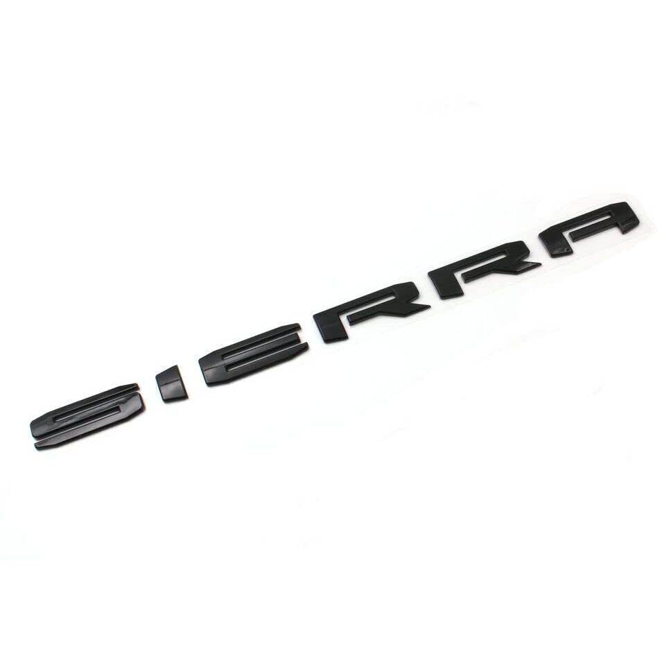 1Pc 2019-2025 Big Sierra Emblem Rear Liftgate Letter Nameplate Badge 3D Compatible With Sierra 1500 2500Hd 3500Hd At4 85002068 (All Black)