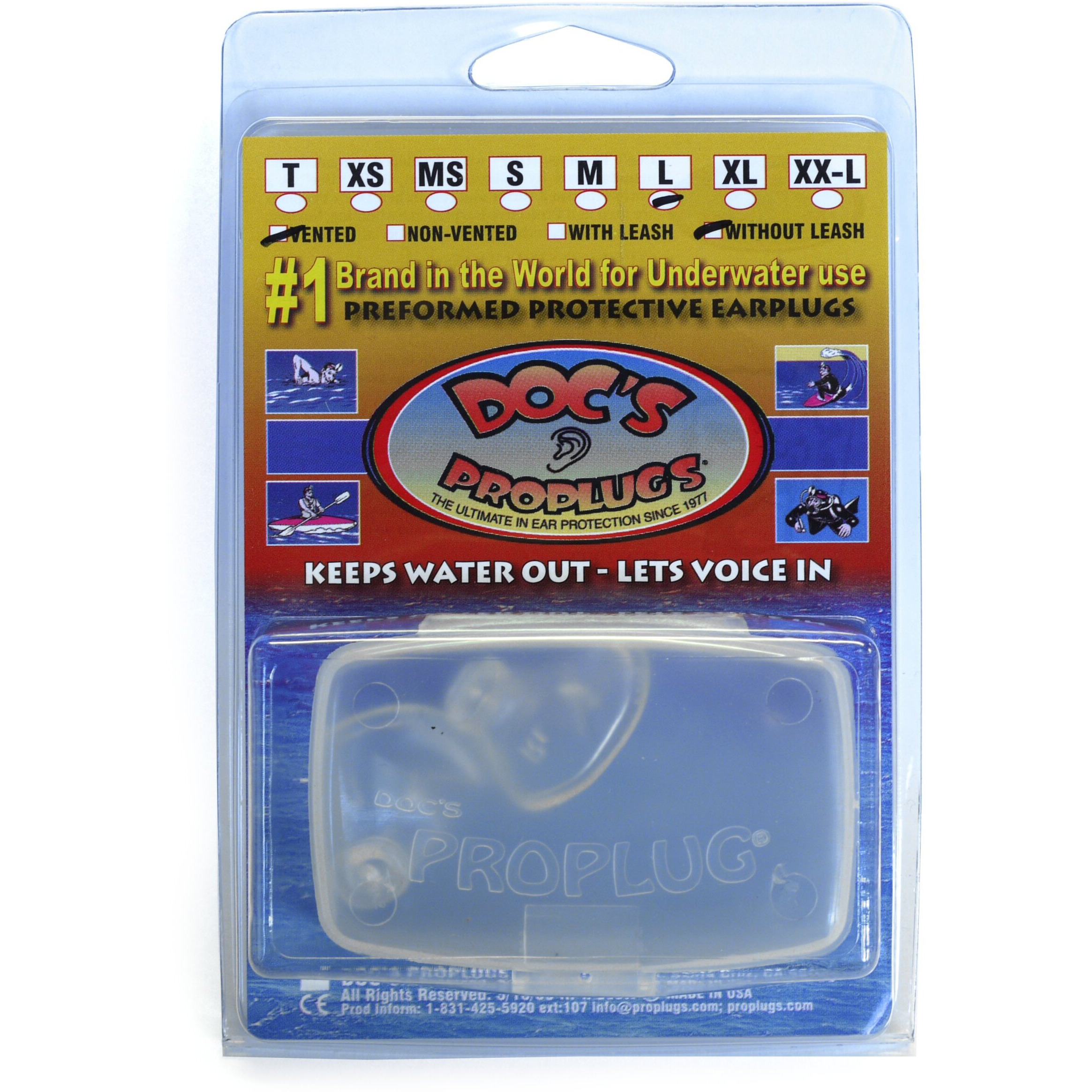 Doc's Pro Medium Vented Ear Plugs - Clear