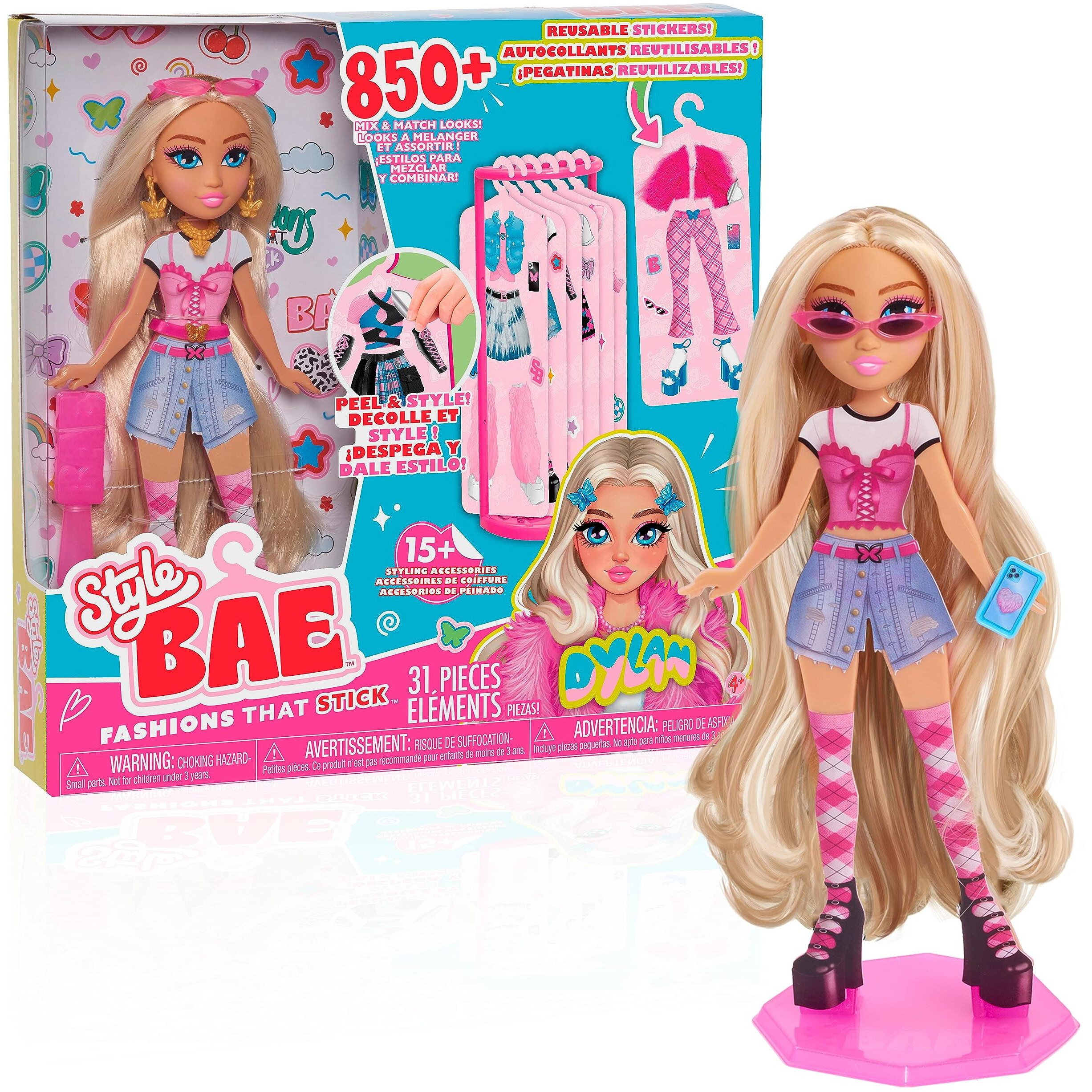 Just Play Style Bae Dylan 10-Inch Fashion Doll And Accessories  28-Pieces  Kids Toys For Ages 4 Up