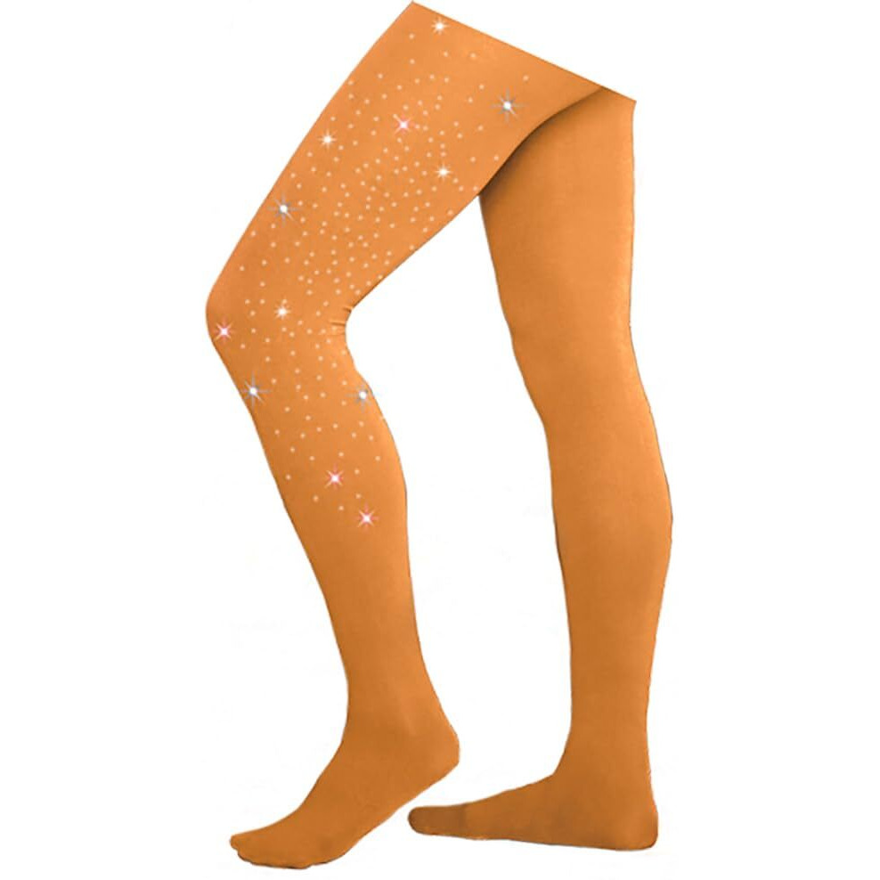 Chloenoel Figure Skating Medium Tan Footed Tights Tf8830 W/Crystal Medium Tan Adult Small