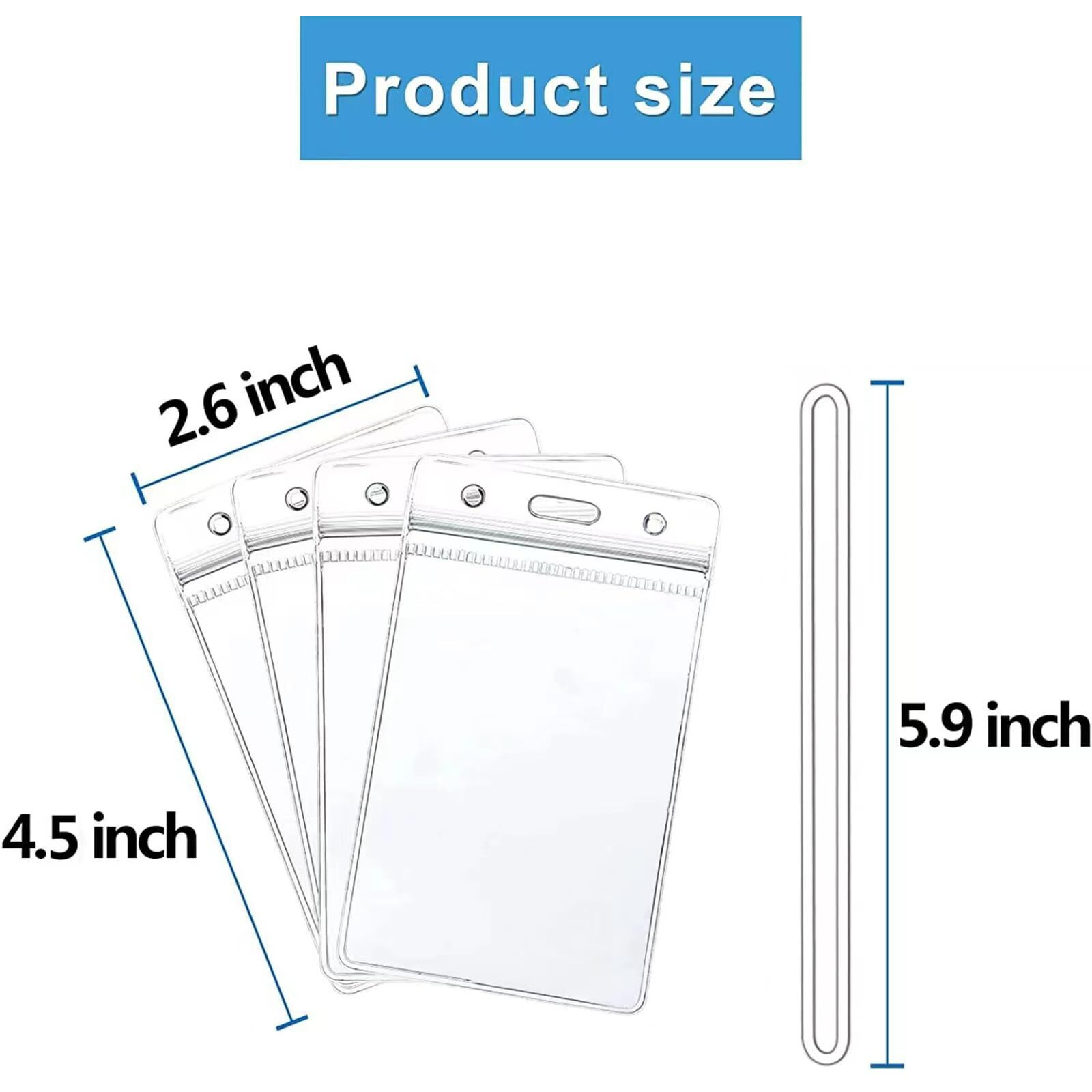 100 Pack Clear Luggage Tags Bag Tags Holder Identification Id Card Badge Holder With Luggage Tag Loop Straps For Business Travel And Office Supplies