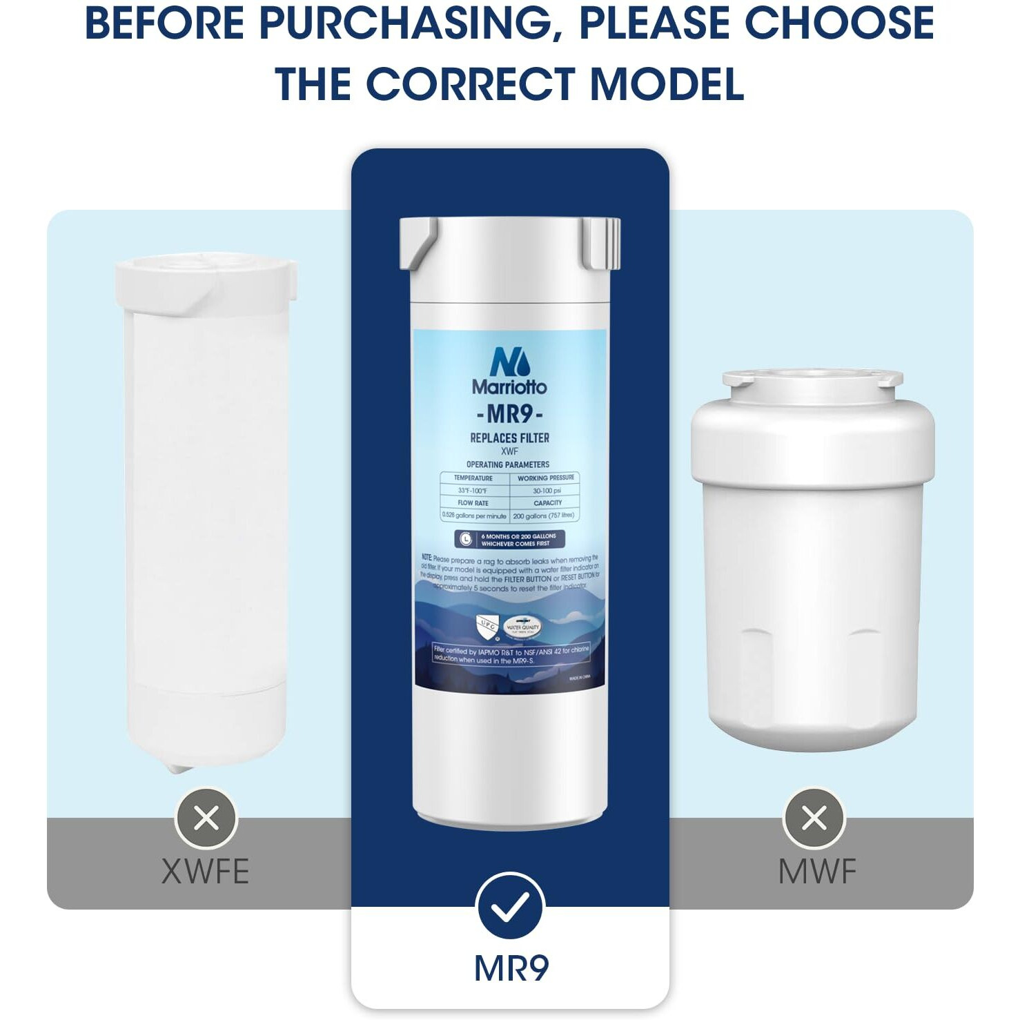 Marriotto Xwf Water Filter Replacement For Ge Xwf Refrigerator Water Filter  3 Pack (Not Xwfe)