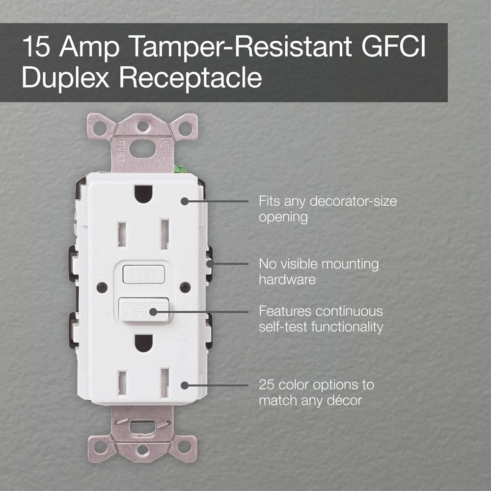 Lutron 15 Amp Tamper-Resistant Gfci Duplex Receptacle In Gray