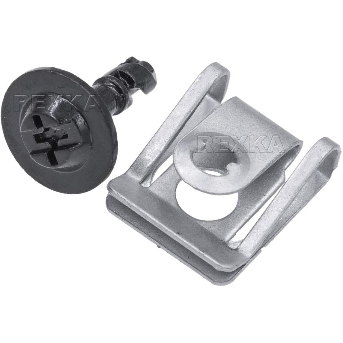 Rexka 10 Sets Engine Splash Guard Belly Pan Fender Liner Screw U Nut For Bmw E46 X5 E70 X6 E71 Mini R50 R53 R56 R55 R57