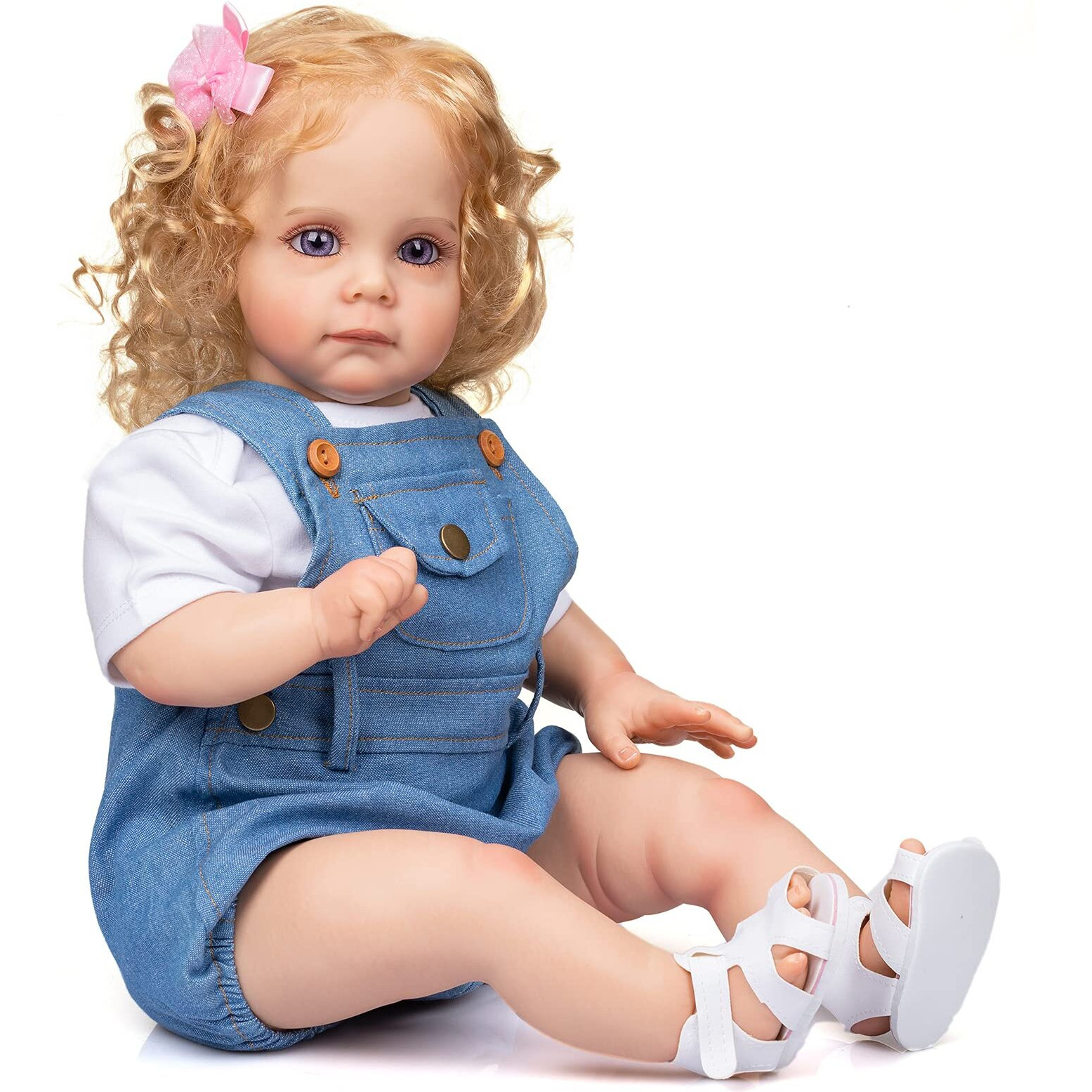 24"" Babyfere Reborn Baby Doll Clothes Denim Outfits For 22-24 Inch Newborn Reborn Girl Dolls Matching Clothes