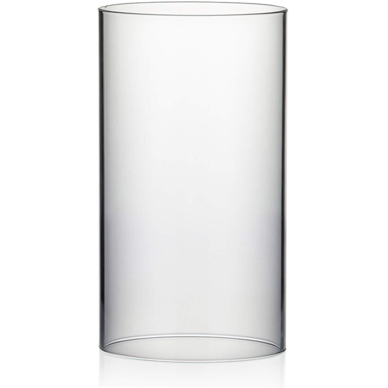 Wgvi Hurricane Candle Holder Sleeve  Wide 5.5""  Height 10""  Clear Glass Cylinder Candleholder  Chimney Tube  Open Ended Candle Shade  1 Piece