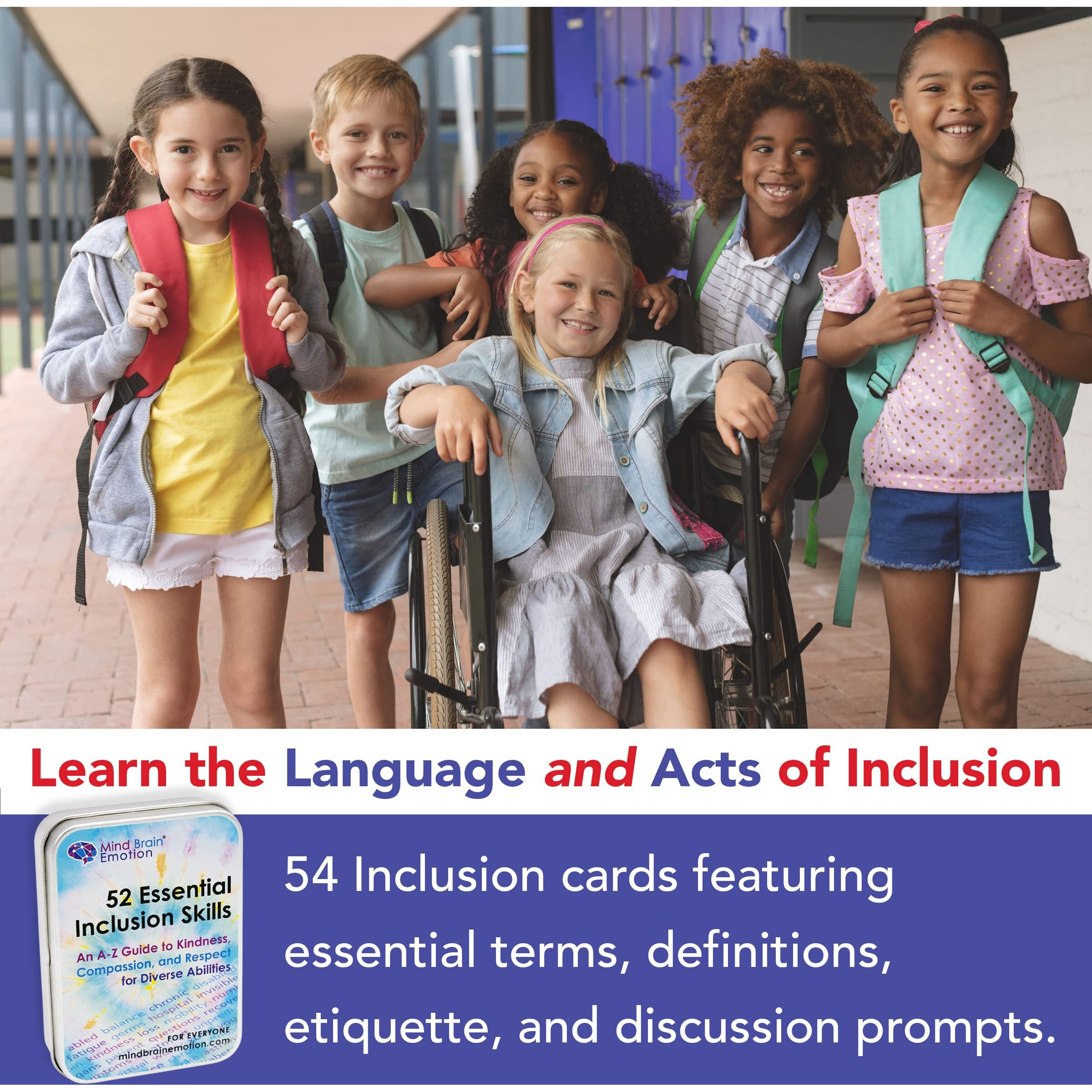 52 Essential Inclusion Skills - A To Z Guide To Kindness  Compassion  Respect For Diversity And Disabilities - Educational Cards By Harvard Educator And Health Advocate To Teach Kids Empathy