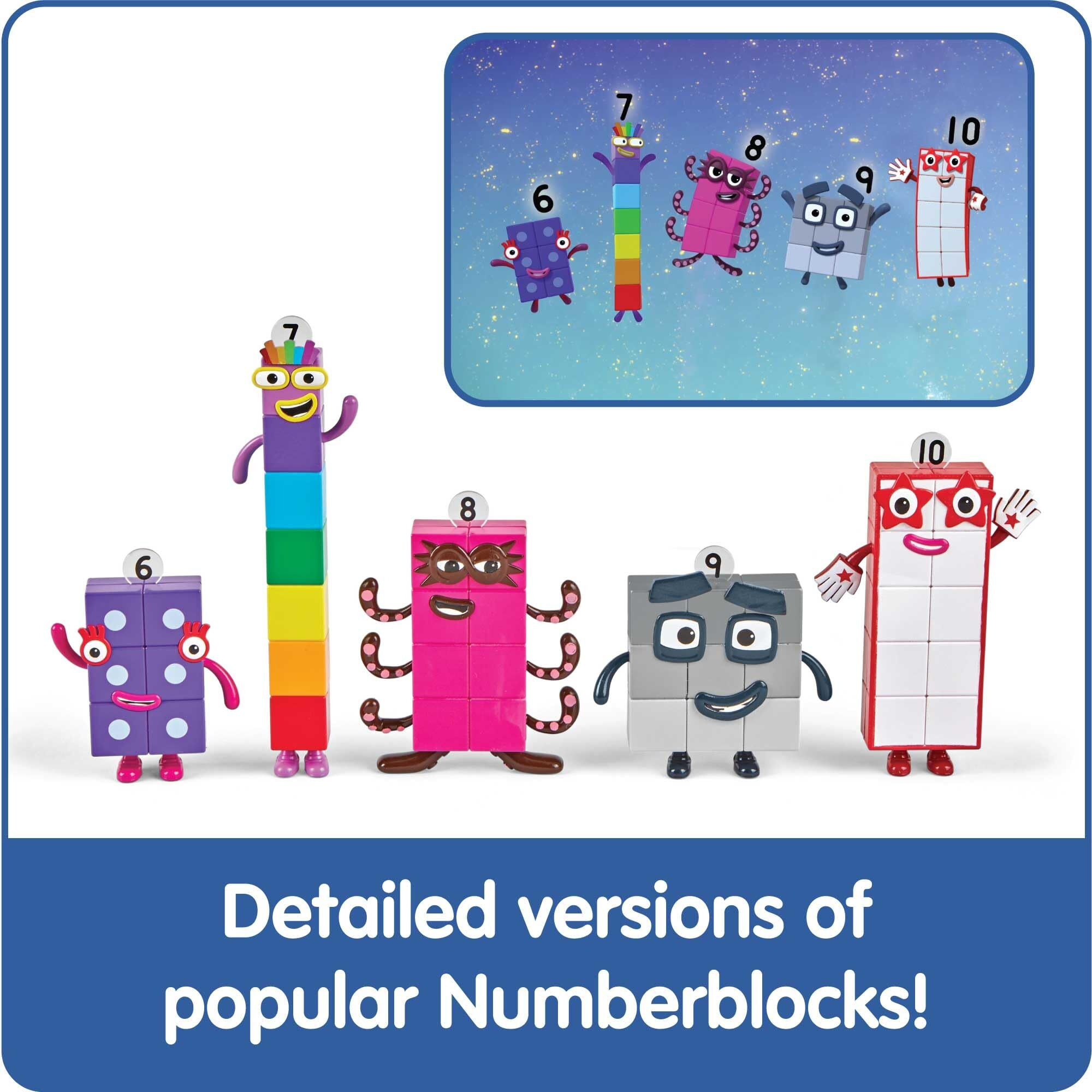 Hand2Mind Numberblocks Friends Six To Ten Figures  Cartoon Action Figure Set  Toy Figures  Play Figure Playsets  Small Figurines For Kids  Number Toys  Math Toys For Kids 3-5  Birthday Gifts For Kids