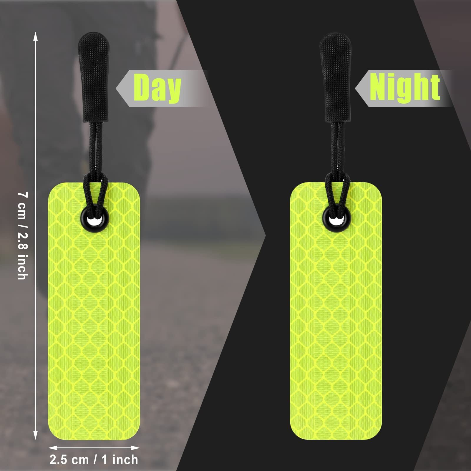 Cindeer 12 Pcs Reflective Tags Reflective Zipper Keychain Reflector Tags Visible For Kids Adults Backpack Dog Collar Bags(Lanyard)