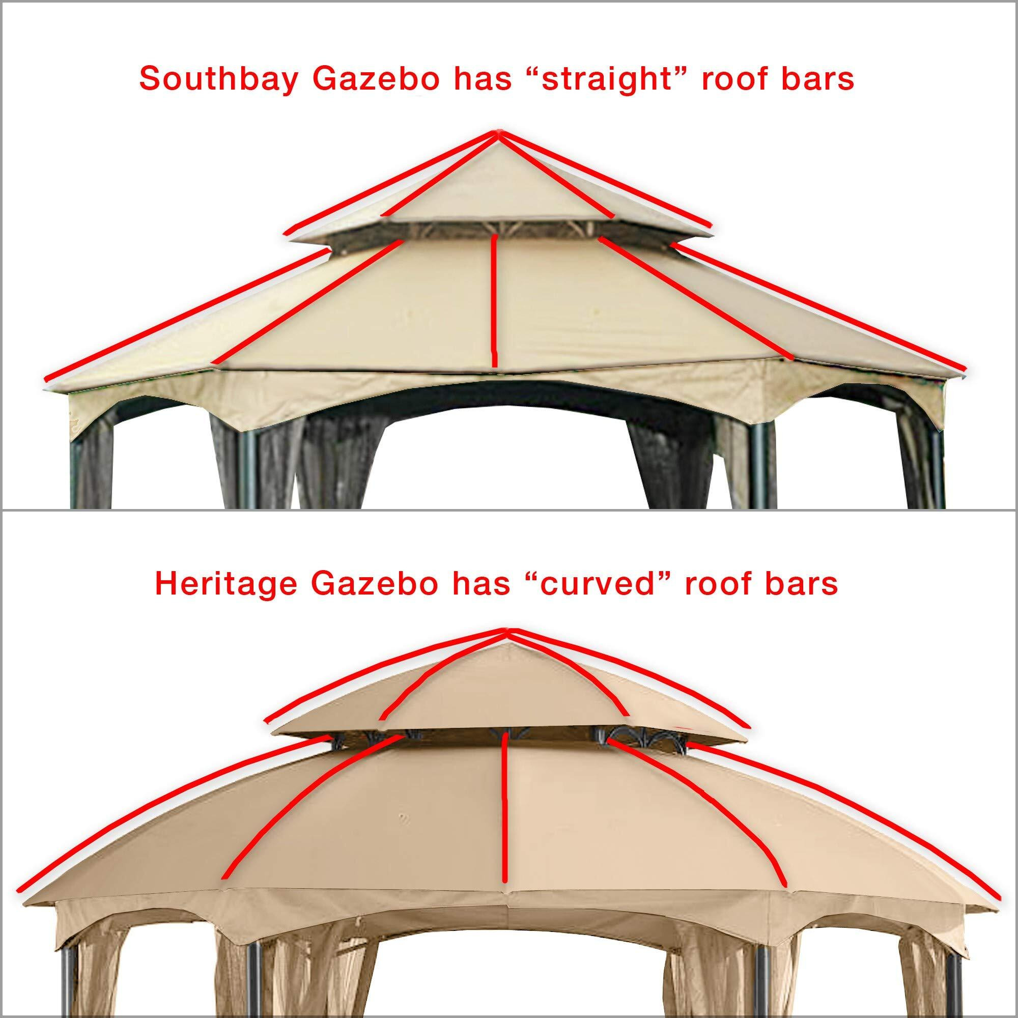 Garden Winds Replacement Canopy For The Heritage Dome Gazebo - Standard 350 - Beige