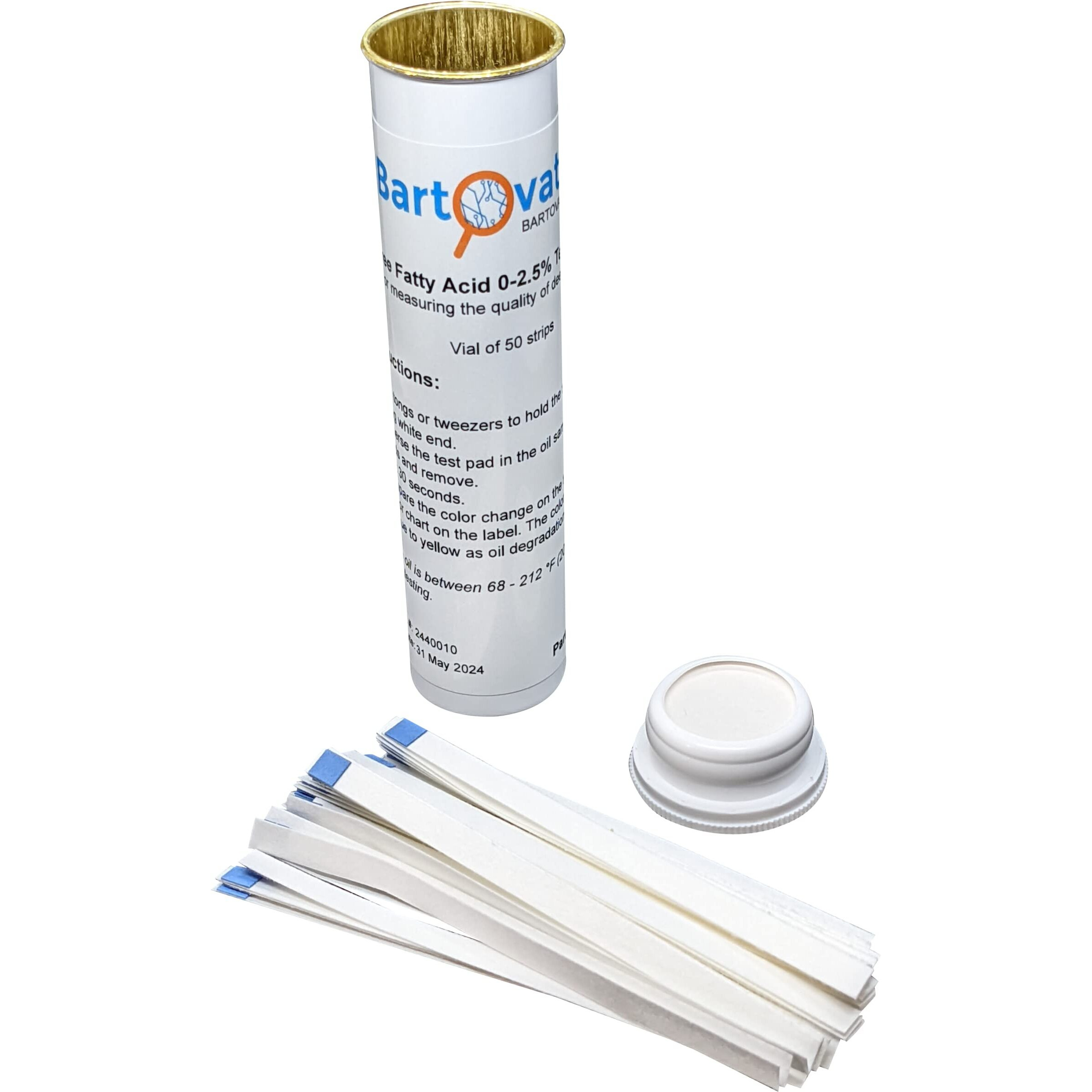 Frying Oil Quality Test Strips  Low Range Free Fatty Acid (Ffa) 2.5% [Vial Of 50 Test Strips]