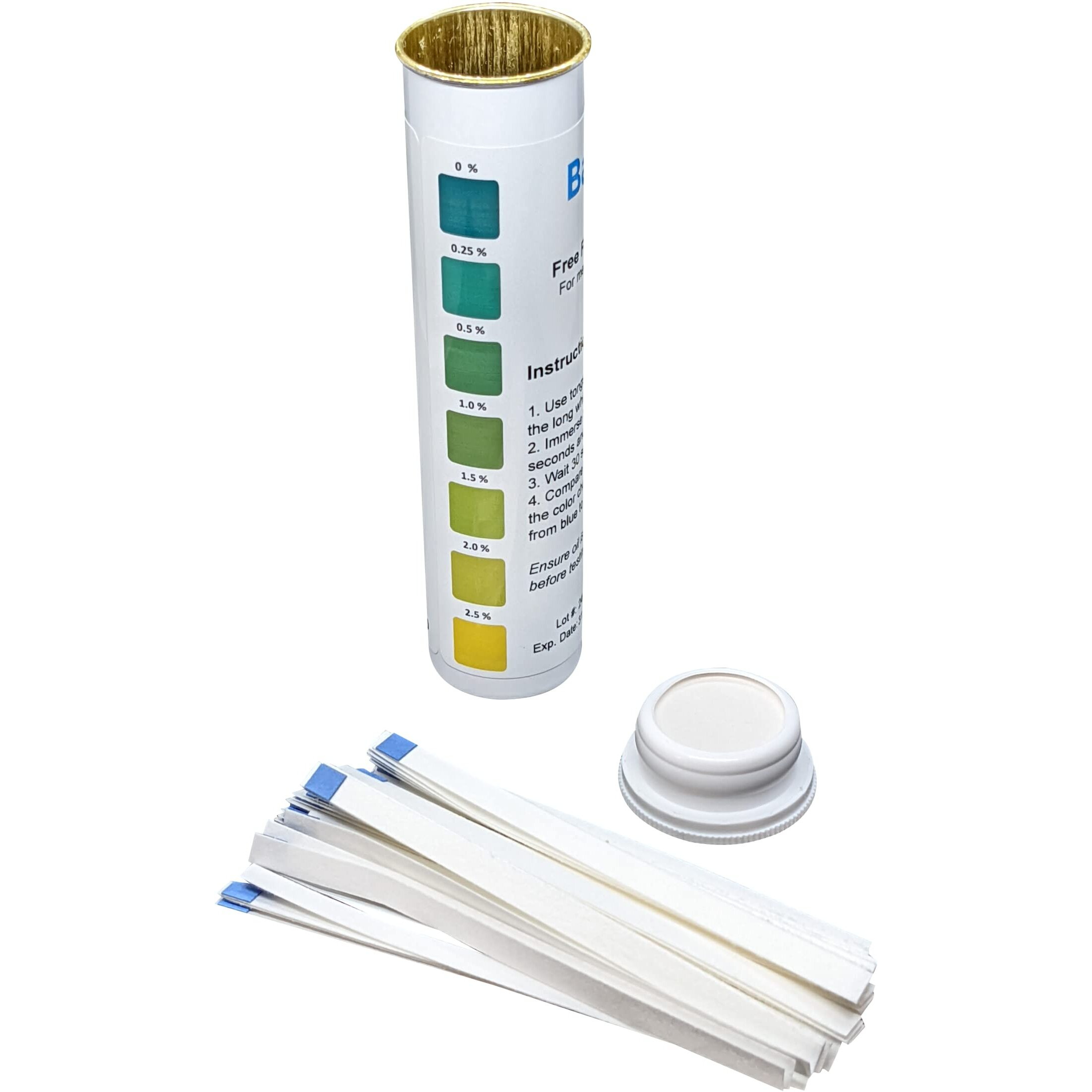 Frying Oil Quality Test Strips  Low Range Free Fatty Acid (Ffa) 2.5% [Vial Of 50 Test Strips]