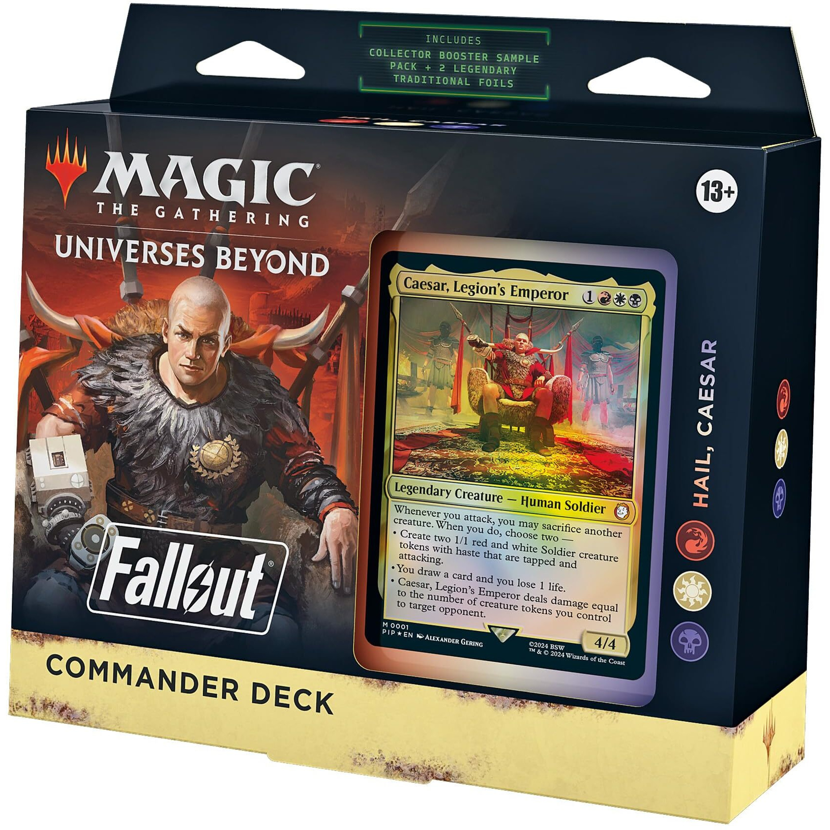 Magic The Gathering Fallout Commander Deck - Hail  Caesar (100-Card Deck  2-Card Collector Booster Sample Pack + Accessories)